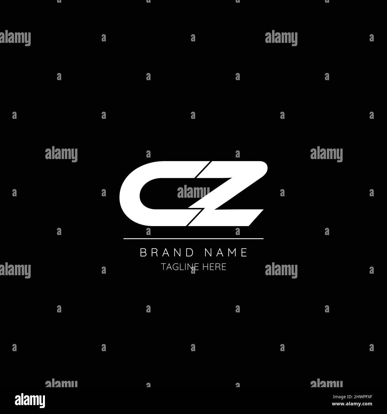 Alphabet Anfangsbuchstabe Symbol Logo CZ Stock Vektor