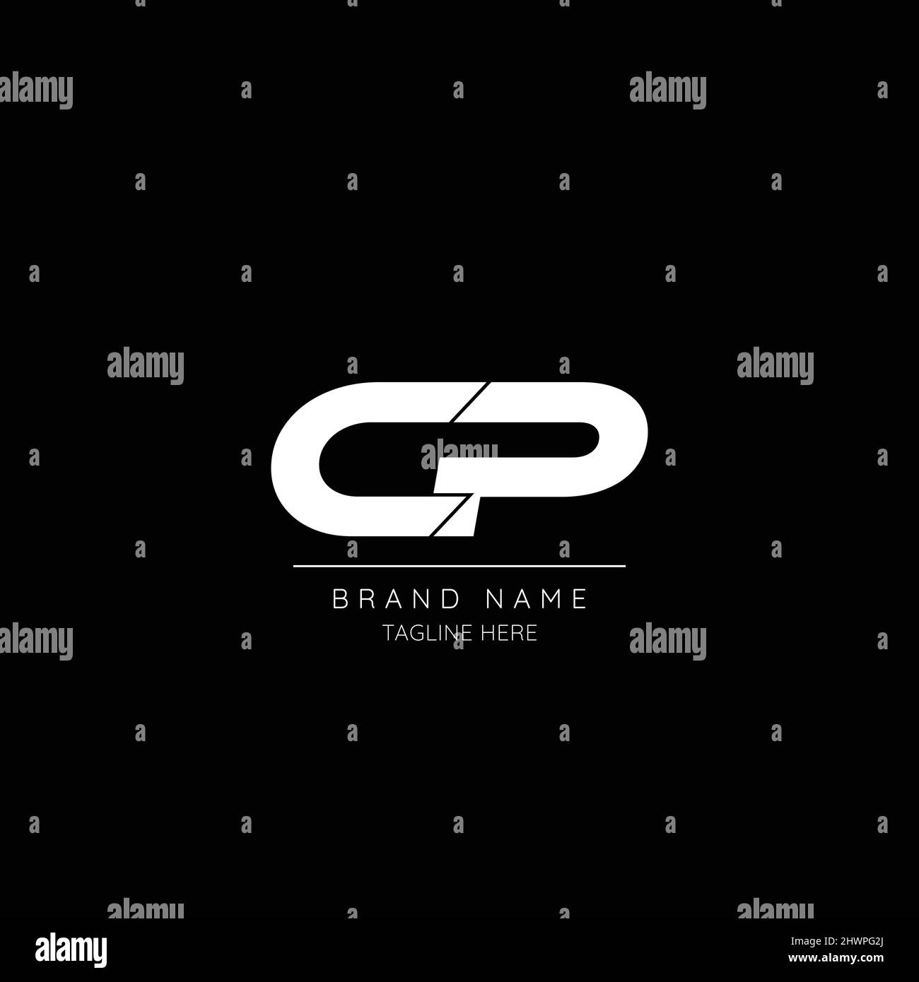 Alphabet Anfangsbuchstabe Symbol Logo CP Stock Vektor