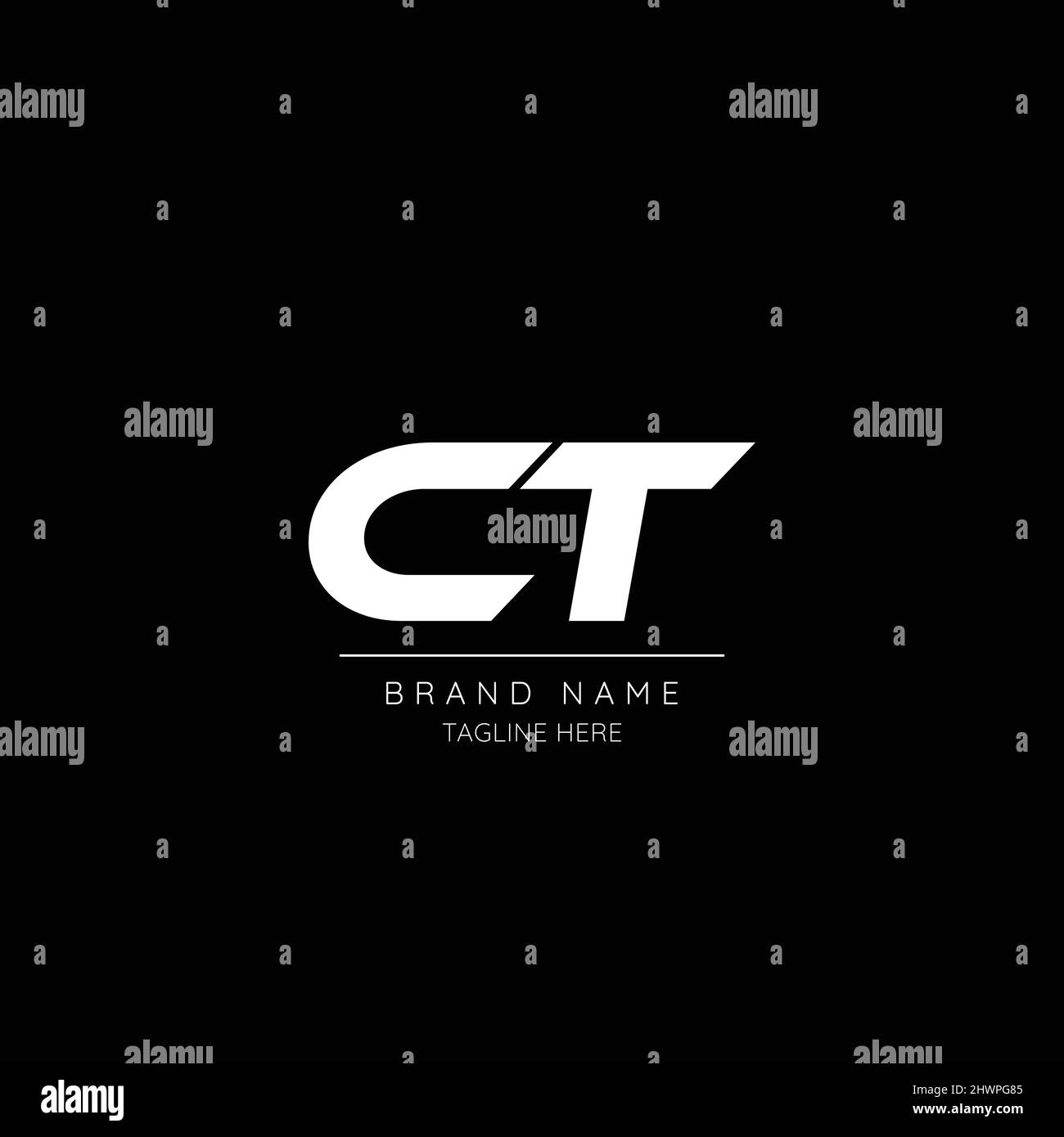 Alphabet Anfangsbuchstabensymbol Logo CT Stock Vektor