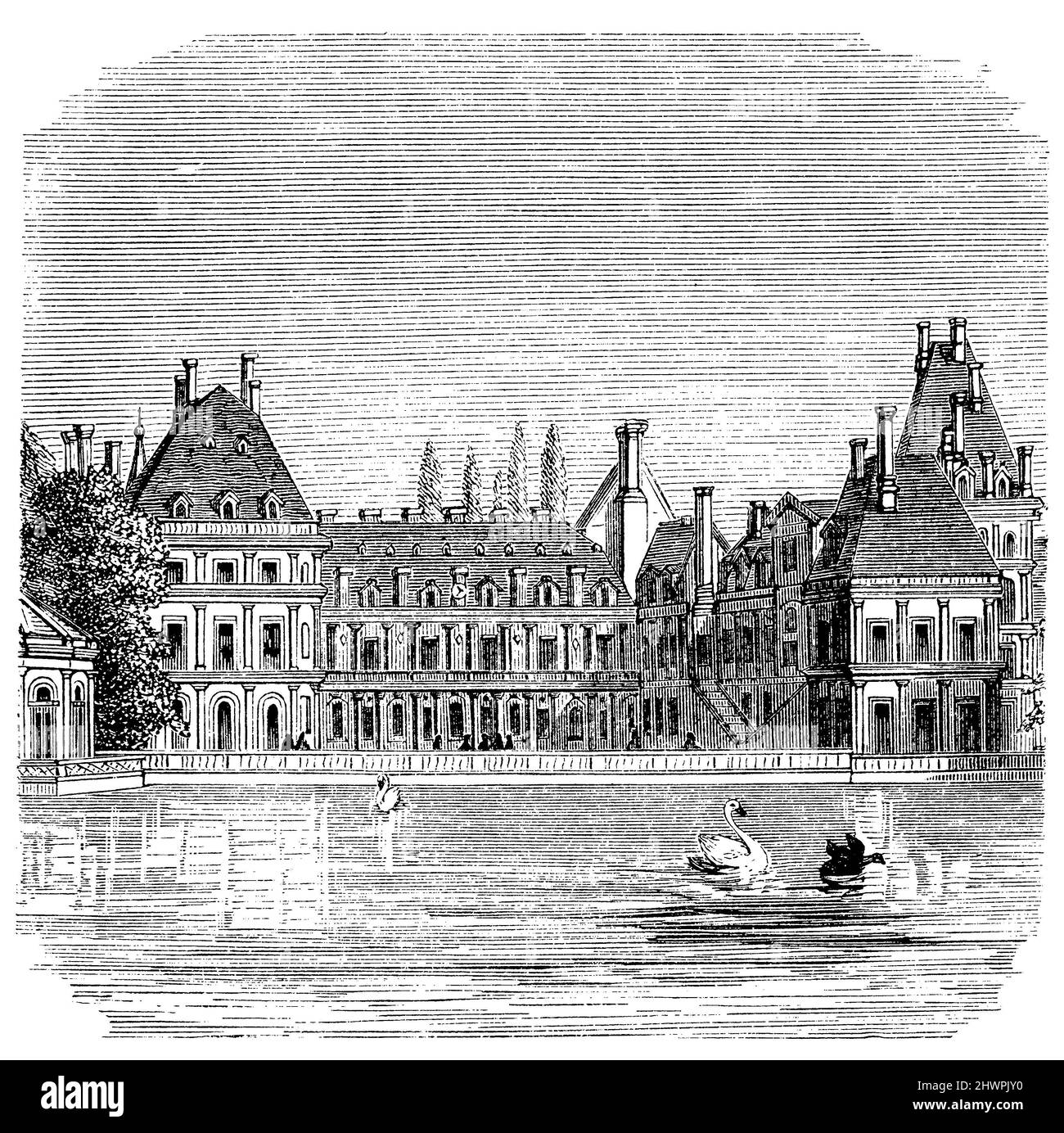 Schloss Fontainebleau, , (Enzyklopädie, 1893), Schloß Fontainebleau, Château de Fontainebleau Stockfoto