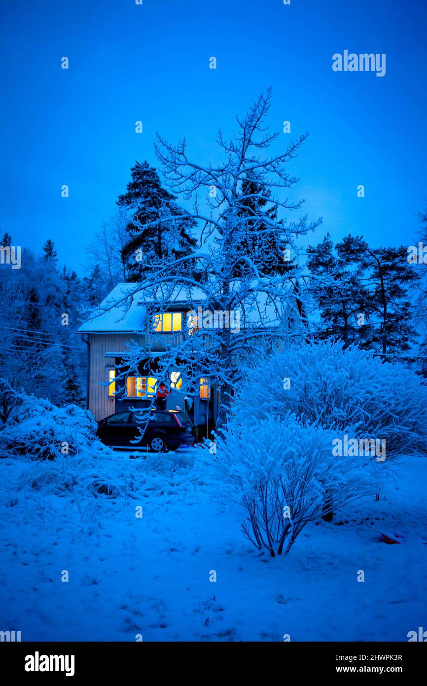 Zeit, warm zu bleiben Stockfoto