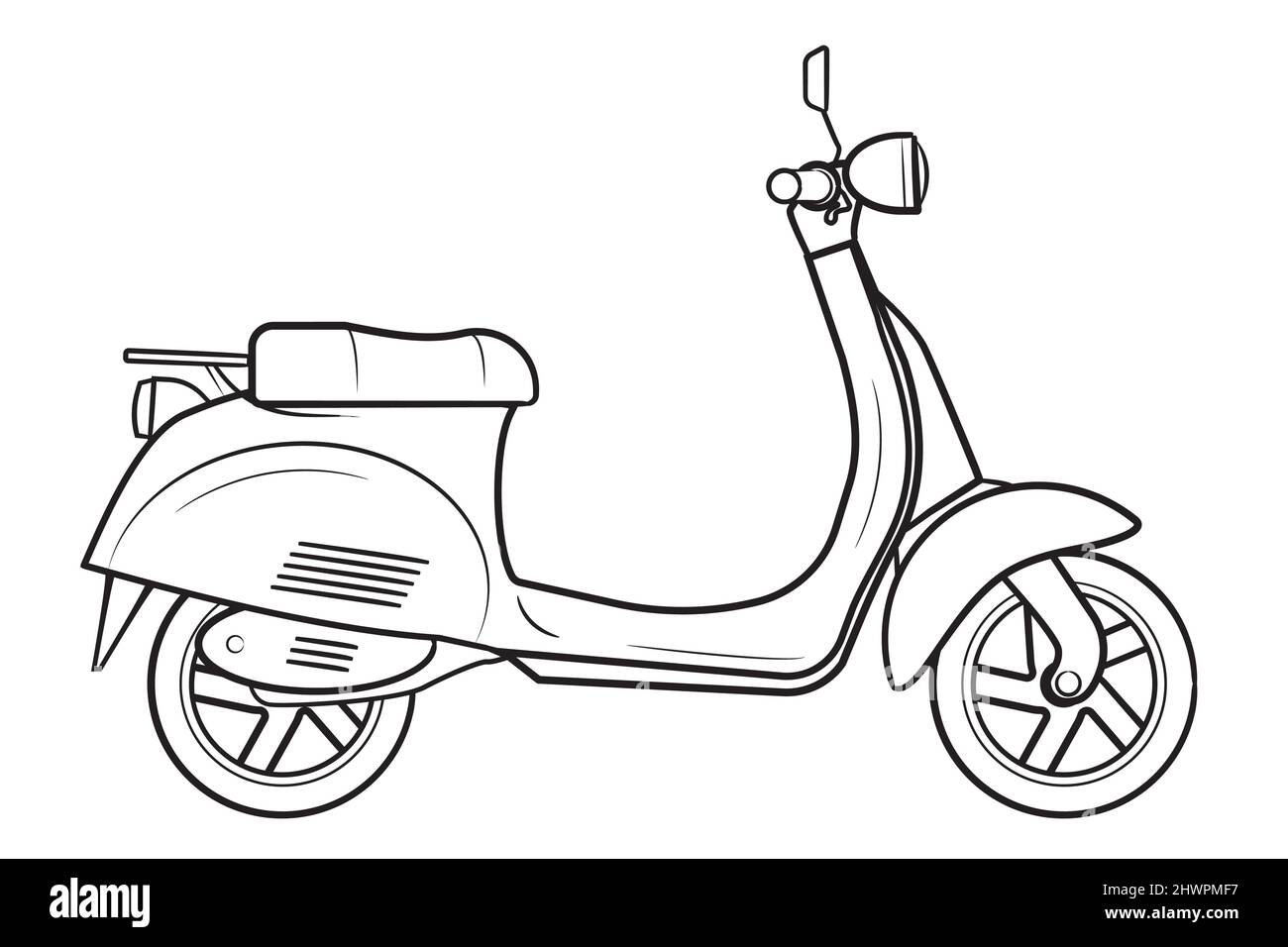 Italienischer Roller - Stock Illustration der modernen zweirädrigen Motorrad Stock Vektor