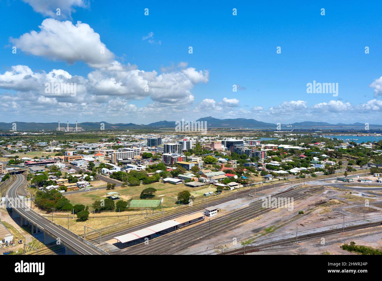 Antenne von Gladstone Queensland Australien Stockfoto