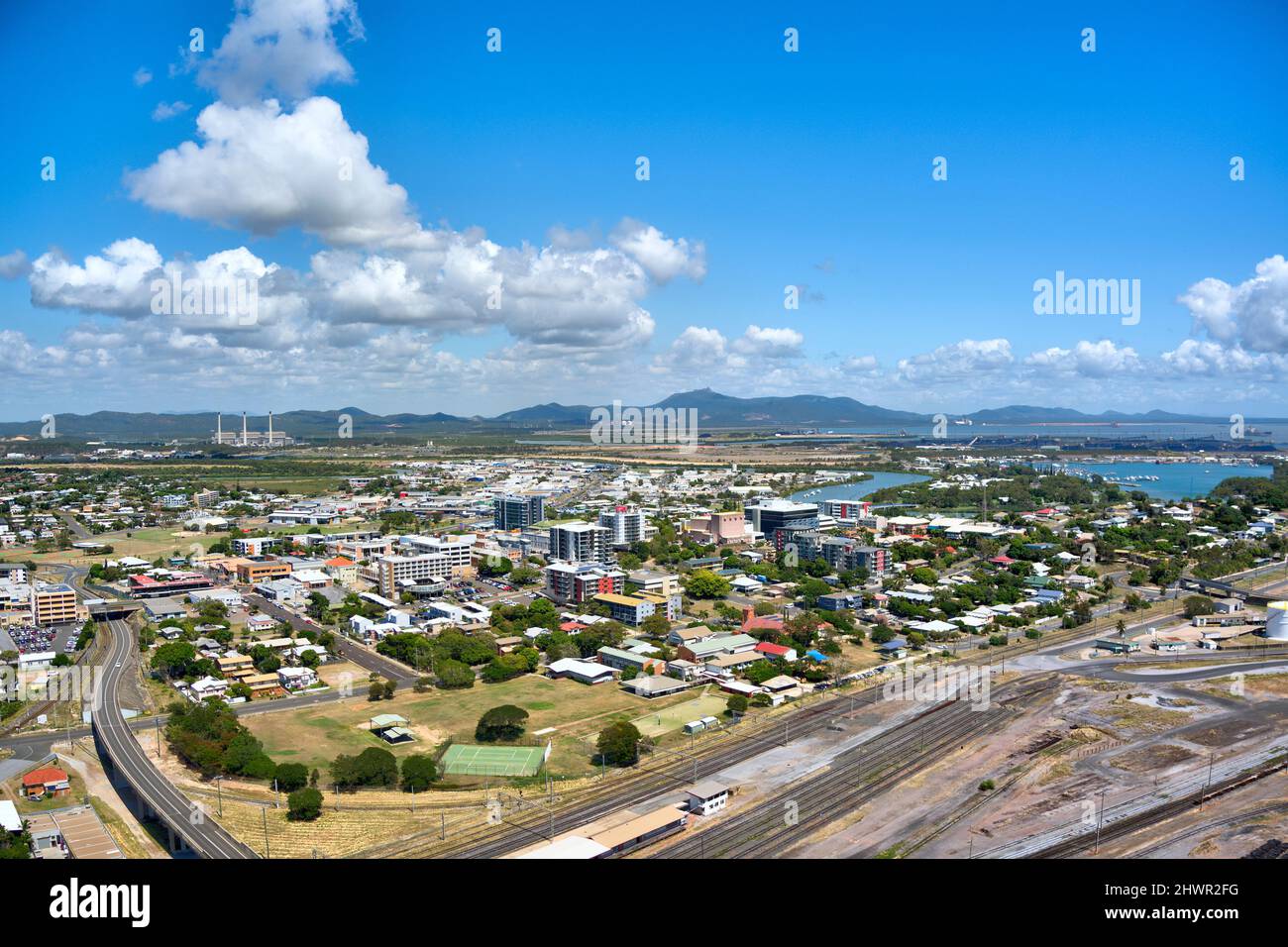 Antenne von Gladstone Queensland Australien Stockfoto