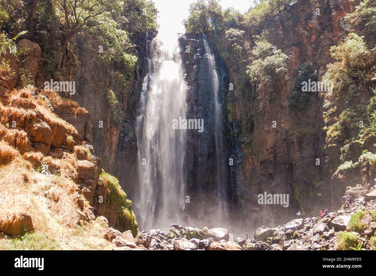 Malerische Aussicht auf die Thompson Falls im ländlichen Kenia Stockfoto