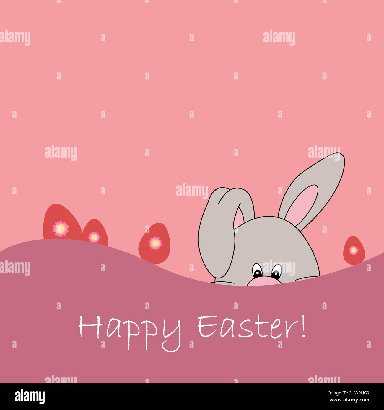 Pastellfarbene und farbenfrohe Osterkarte Stock Vektor