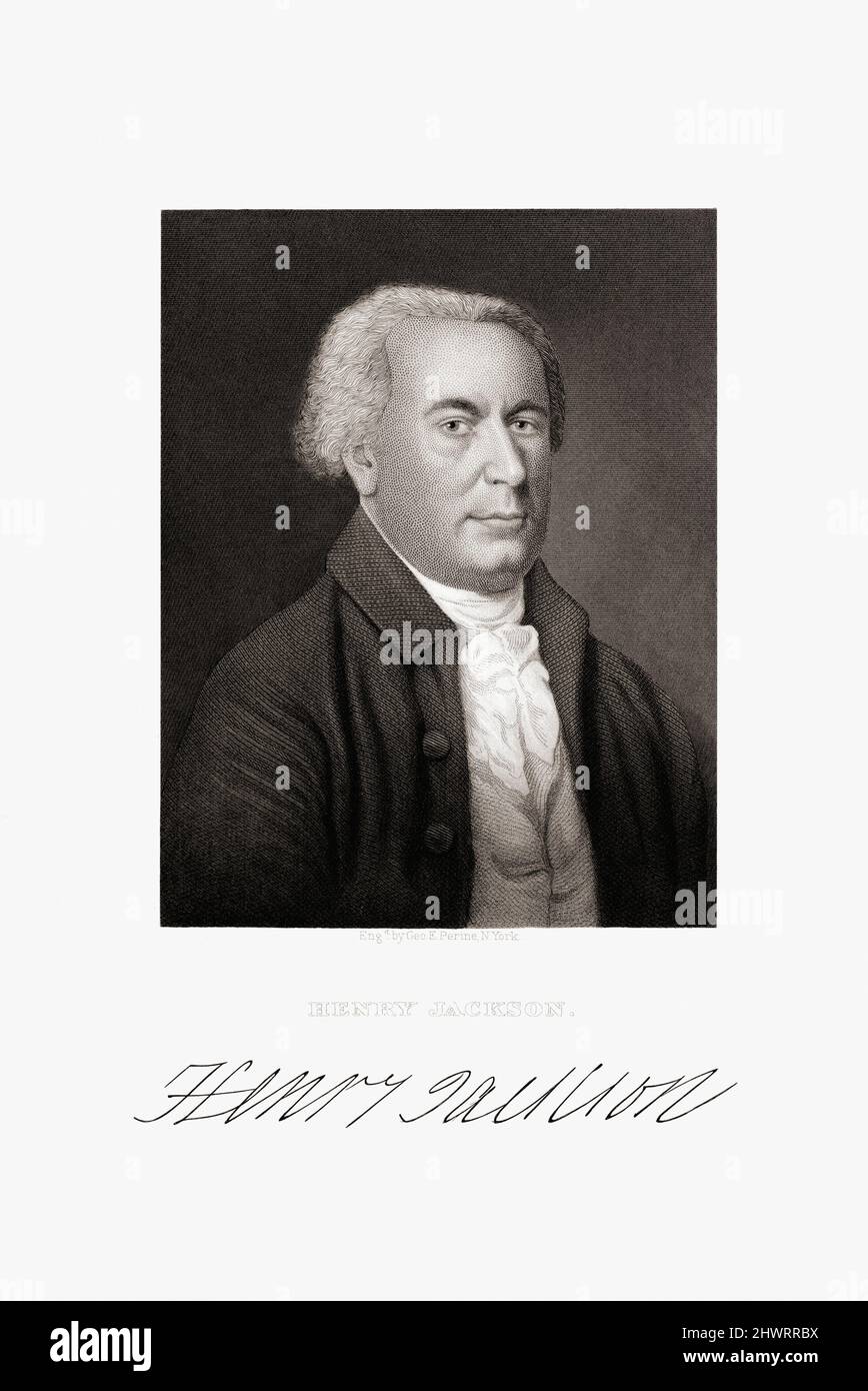Henry Jackson, wahrscheinlich 1747 – 1809. Offizier der kontinentalen Armee während des amerikanischen Revolutionskrieges. Stockfoto