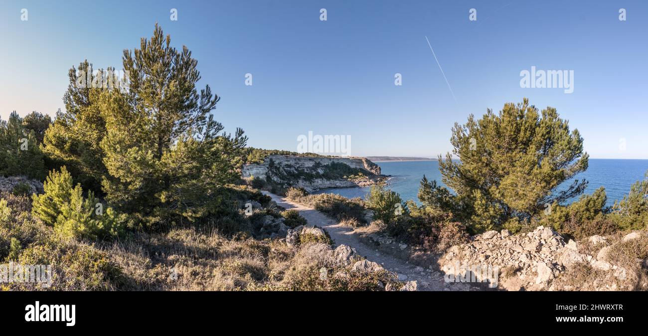 Leucate, la falaise Stockfoto