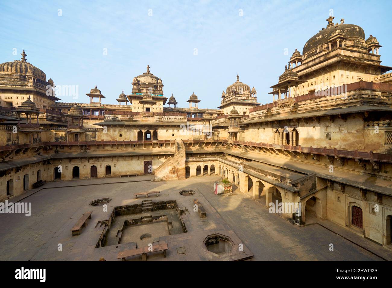 Indien Madhya Pradesh Orchha. Der Fort Complex Stockfoto