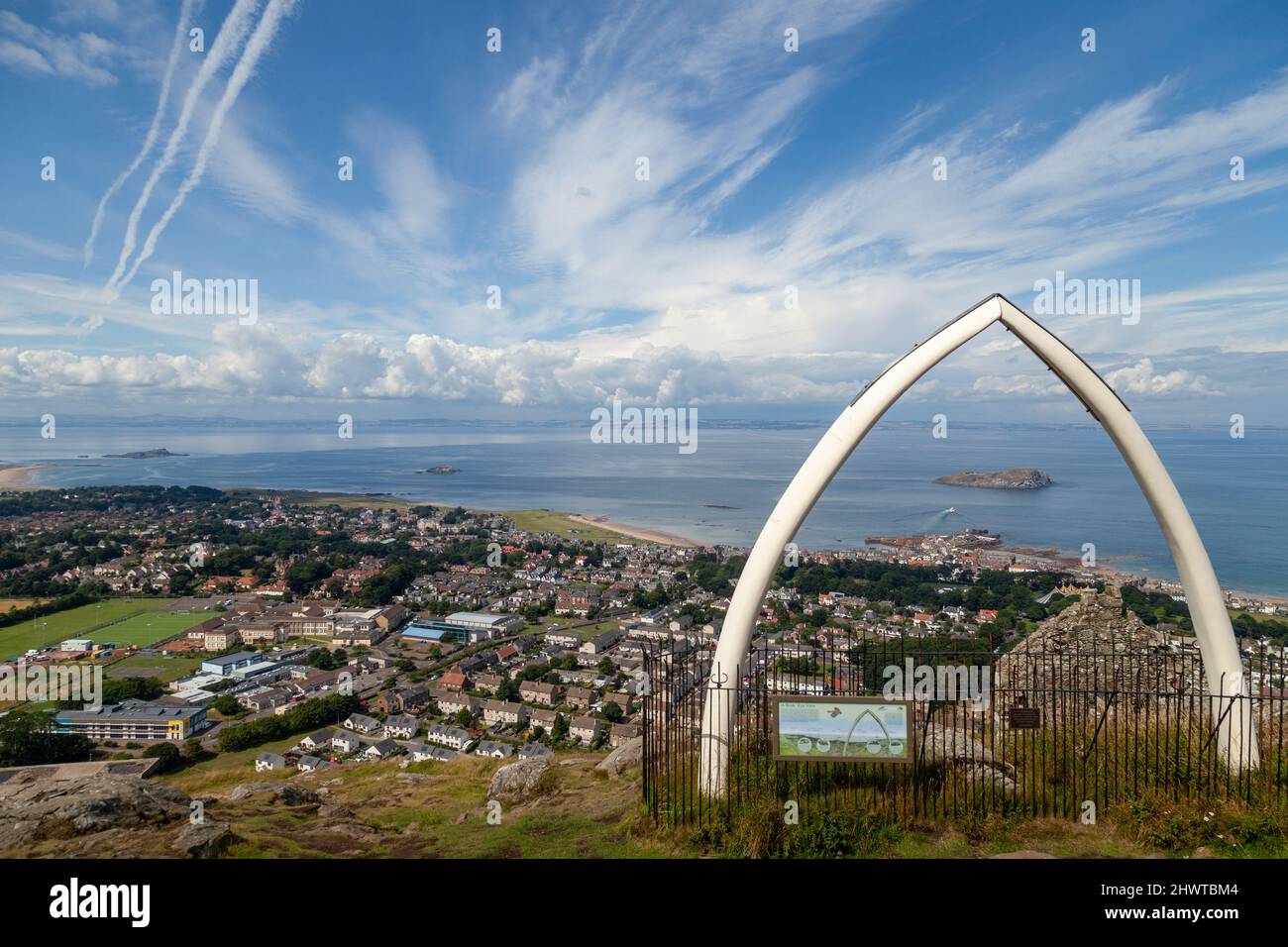 Der Blick von der Spitze des North Berwick Gesetz East Lothian Schottland. Stockfoto