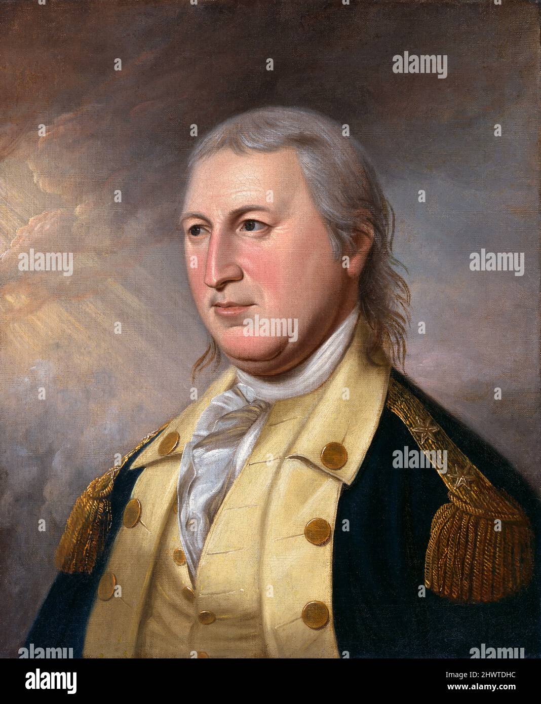 Horatio Gates (1727-1806) von James Peale, Öl auf Leinwand, 1782. General Horatio Gates war ein amerikanischer General während des Unabhängigkeitskrieges und ist berühmt für seine Siege bei den Schlachten von Saratoga. Stockfoto