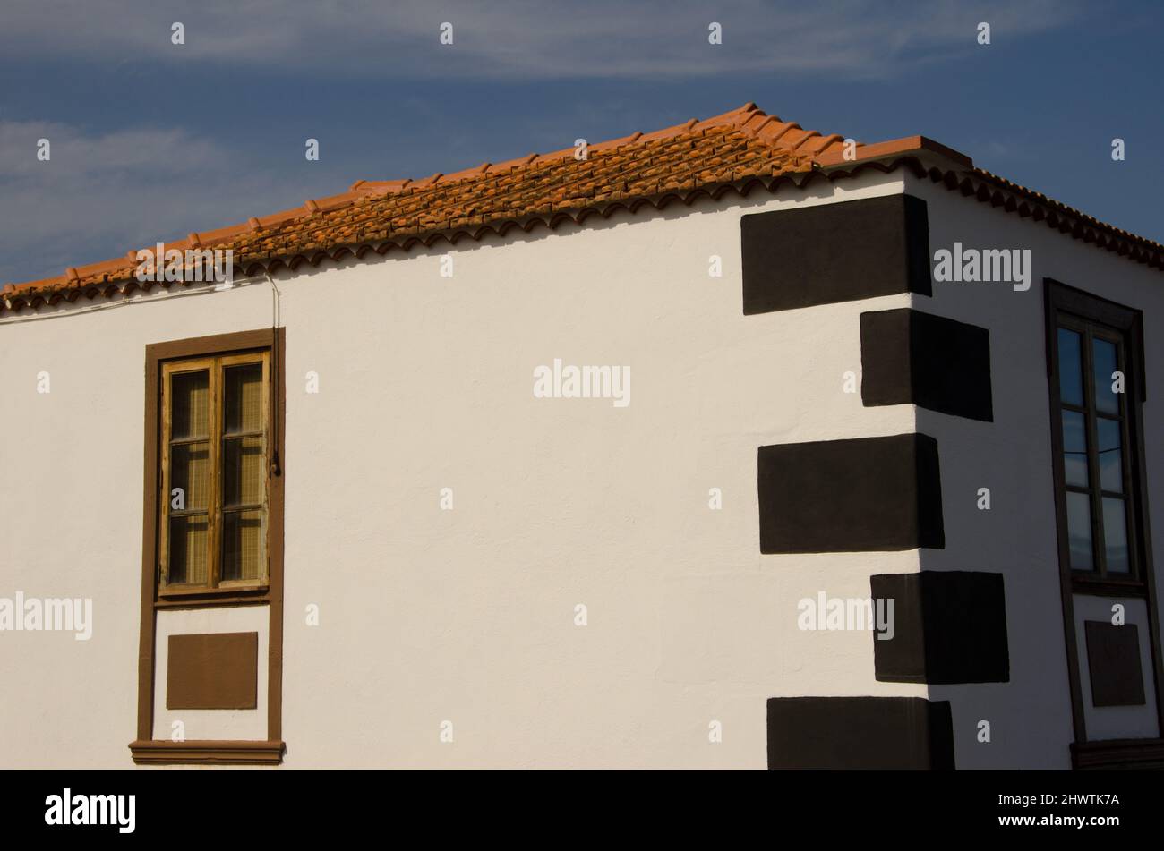 Las Tricias, 27. Oktober 2021: Traditionelles kanarisches Haus in La Palma. Kanarische Inseln. Spanien. Stockfoto