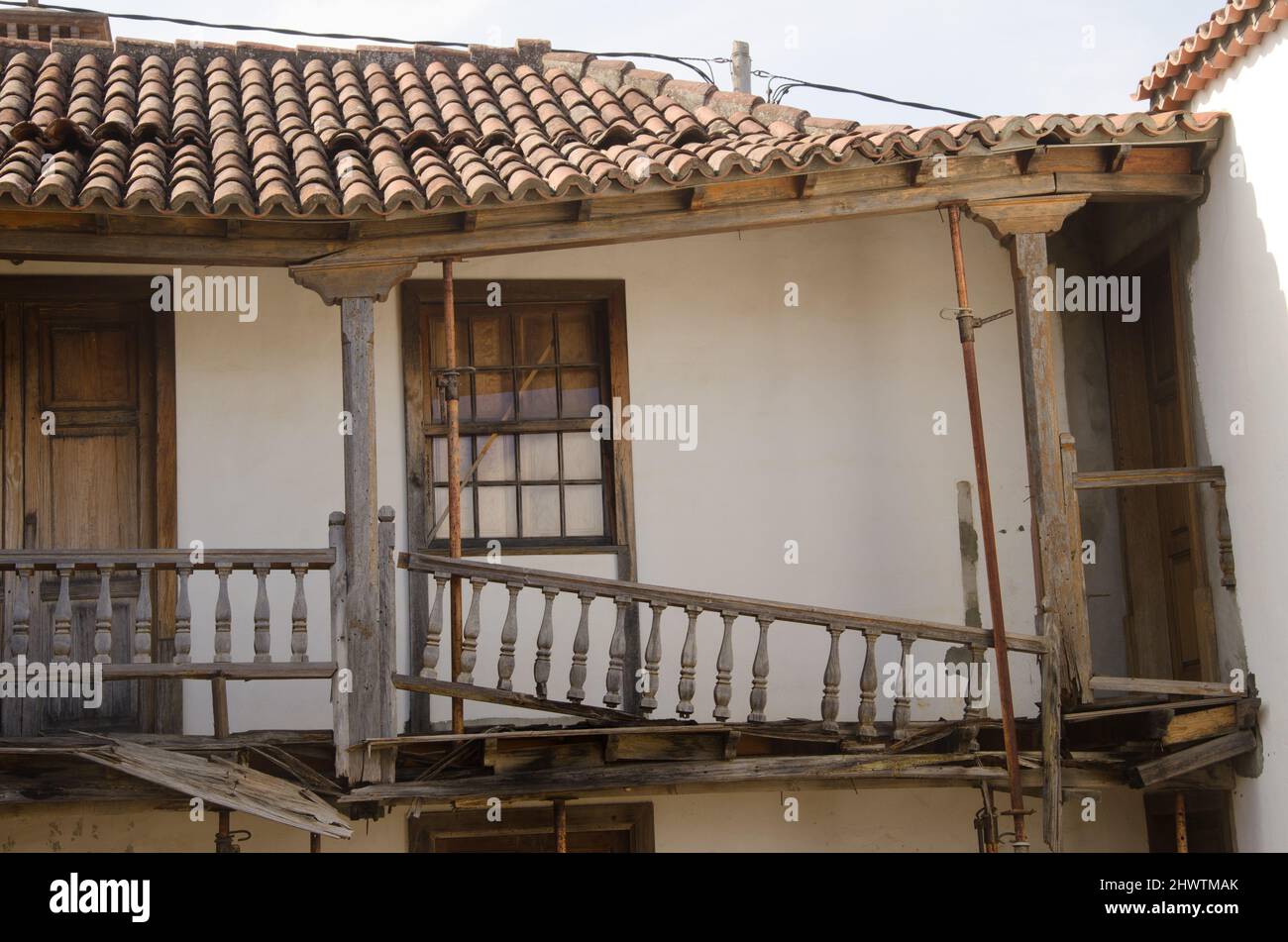 Las Tricias, 27. Oktober 2021: Traditionelles kanarisches Haus in Ruinen. La Palma. Kanarische Inseln. Spanien. Stockfoto