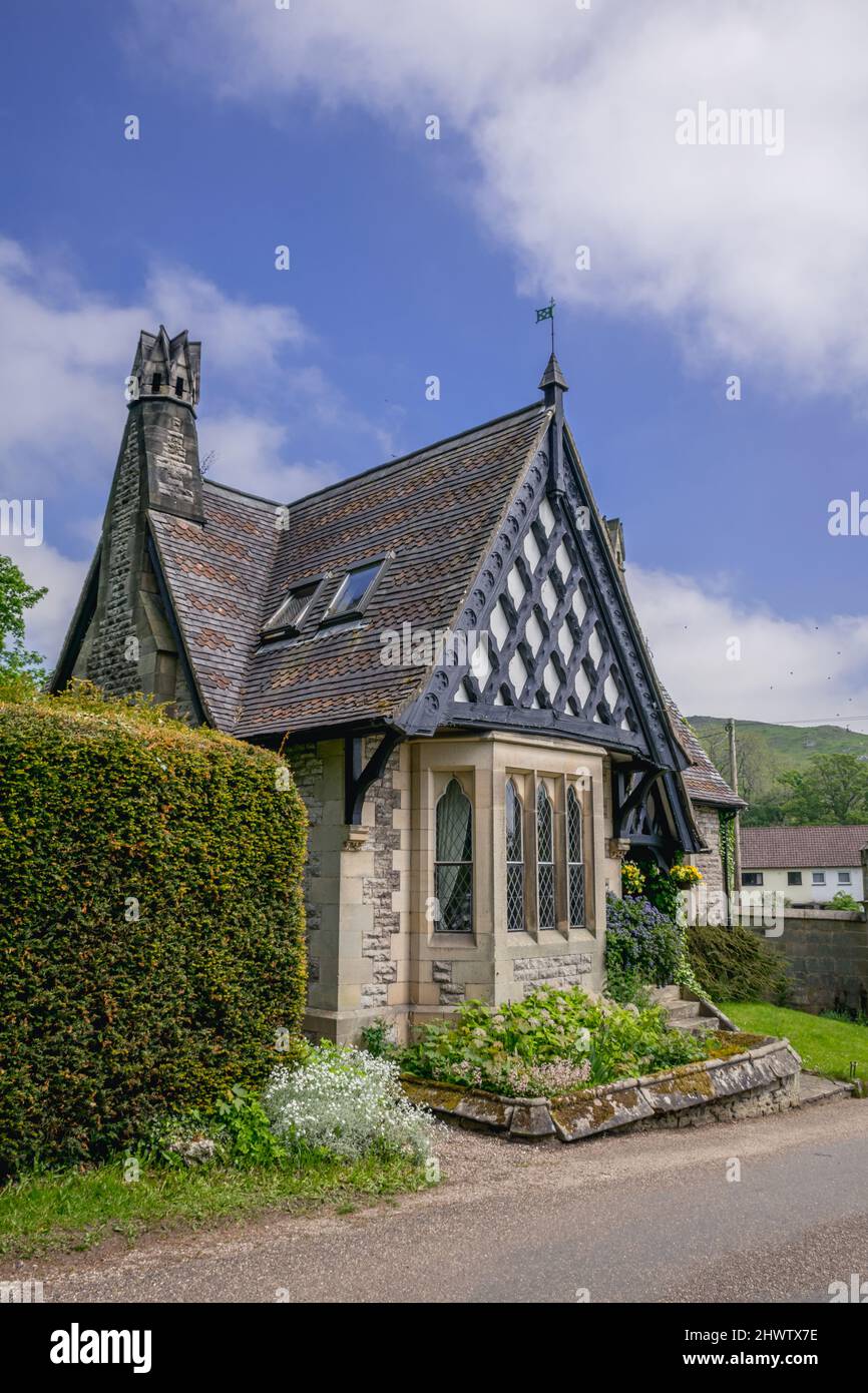 Kleines traditionelles Haus in Peak District, Großbritannien Stockfoto
