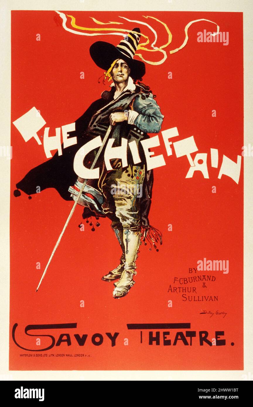 Poster for the Chieftain (1894) The Chieftain ist eine komische Oper in zwei Akten von Arthur Sullivan und F. C. Burnand, die auf ihrer Oper von 1867 basiert. Stockfoto