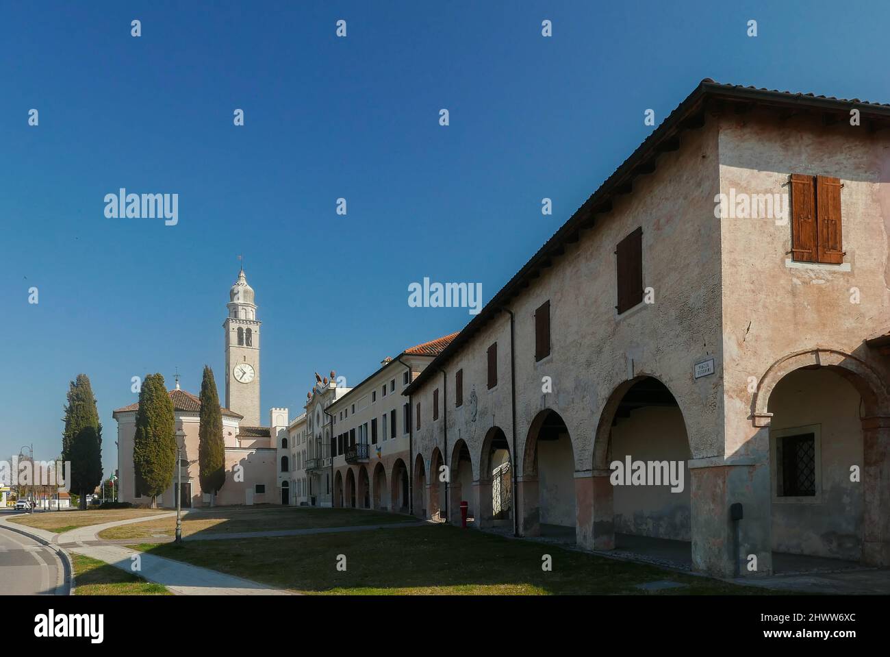 Cordovado, Italy - The antique shrine of Madonna delle Grazie, built in the beginning of the XVII century in the baroque style Stockfoto
