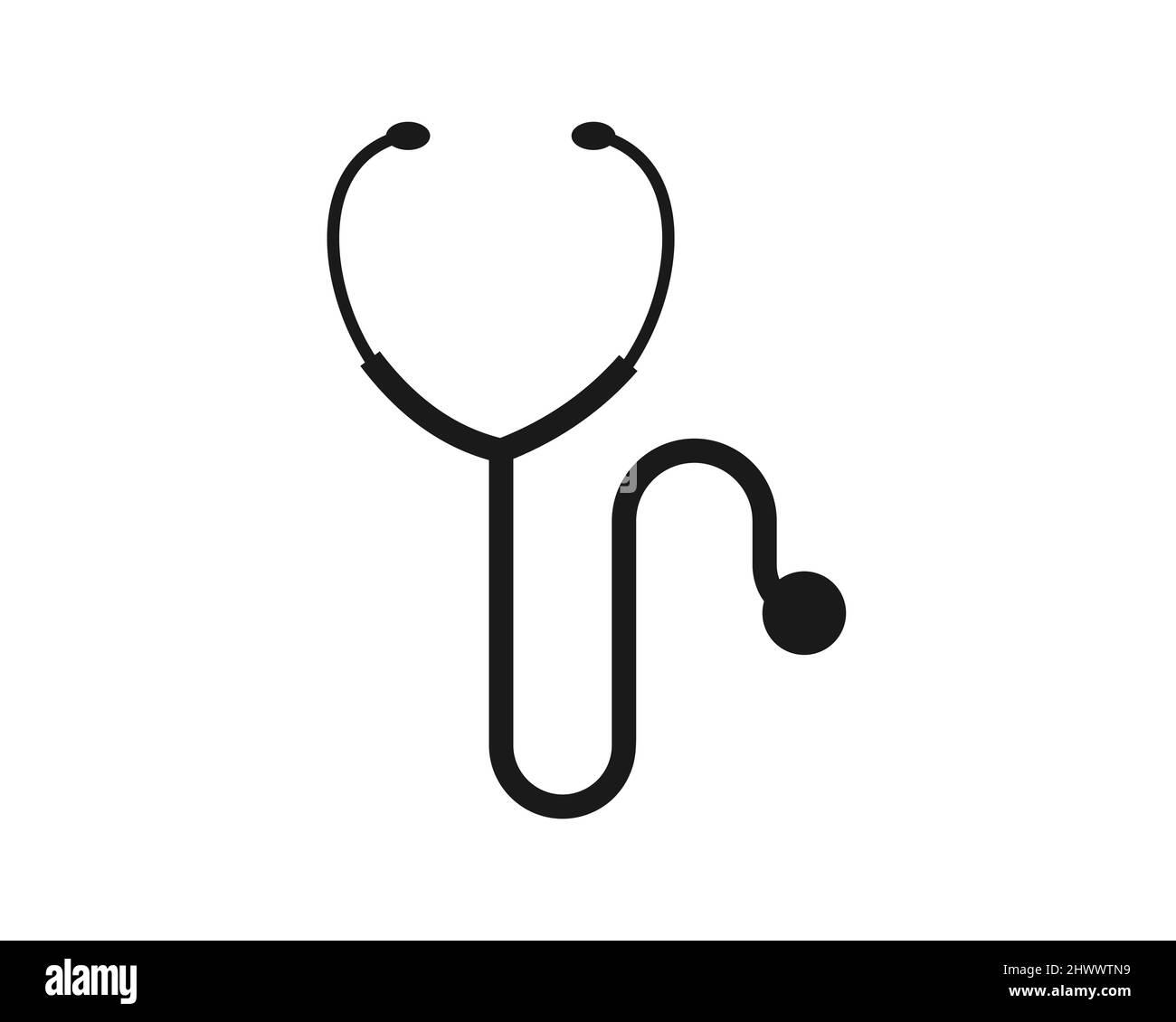 Logo-Konzept für das Gesundheitswesen. Stethoskop-Logo Zeichen für Medizin und Medizin Stock Vektor