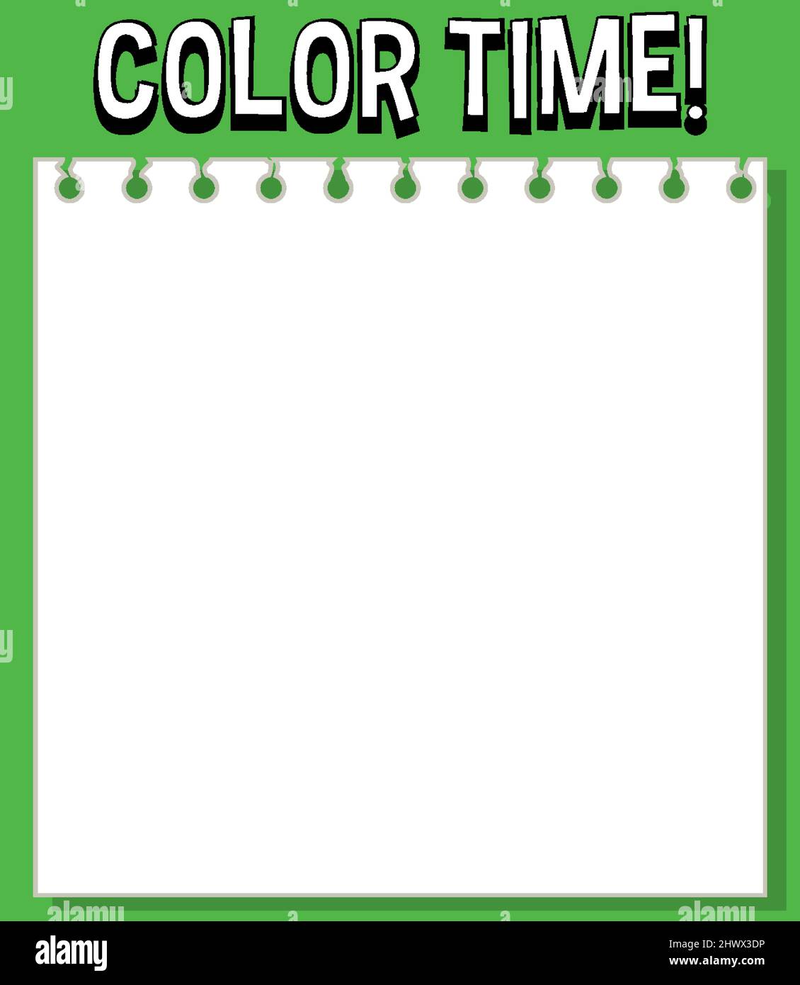 Arbeitsblätter Vorlage mit Farbdauer! Textdarstellung Stock Vektor