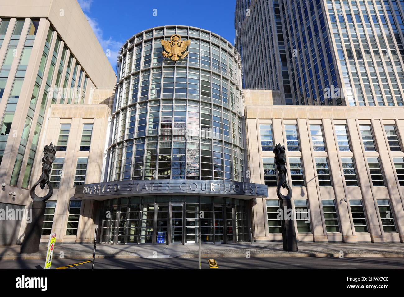 United States District Court for the Eastern District of New York, 225 Cadman Plaza E, Brooklyn, NY. Außenansicht des Brooklyn Federal Court House. Stockfoto