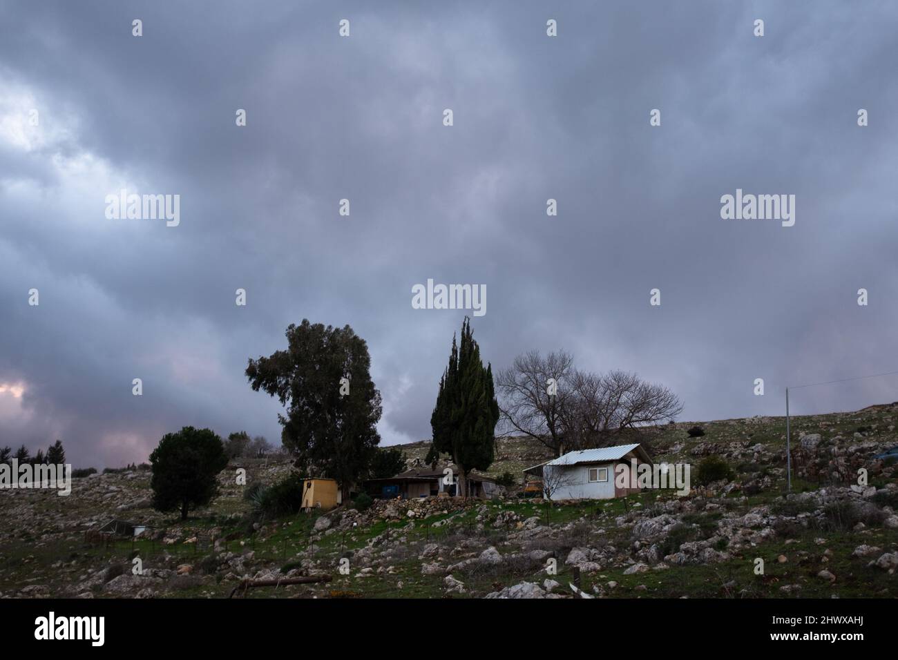 Natürliche Landschaft in ökologischen Dorf Stockfoto