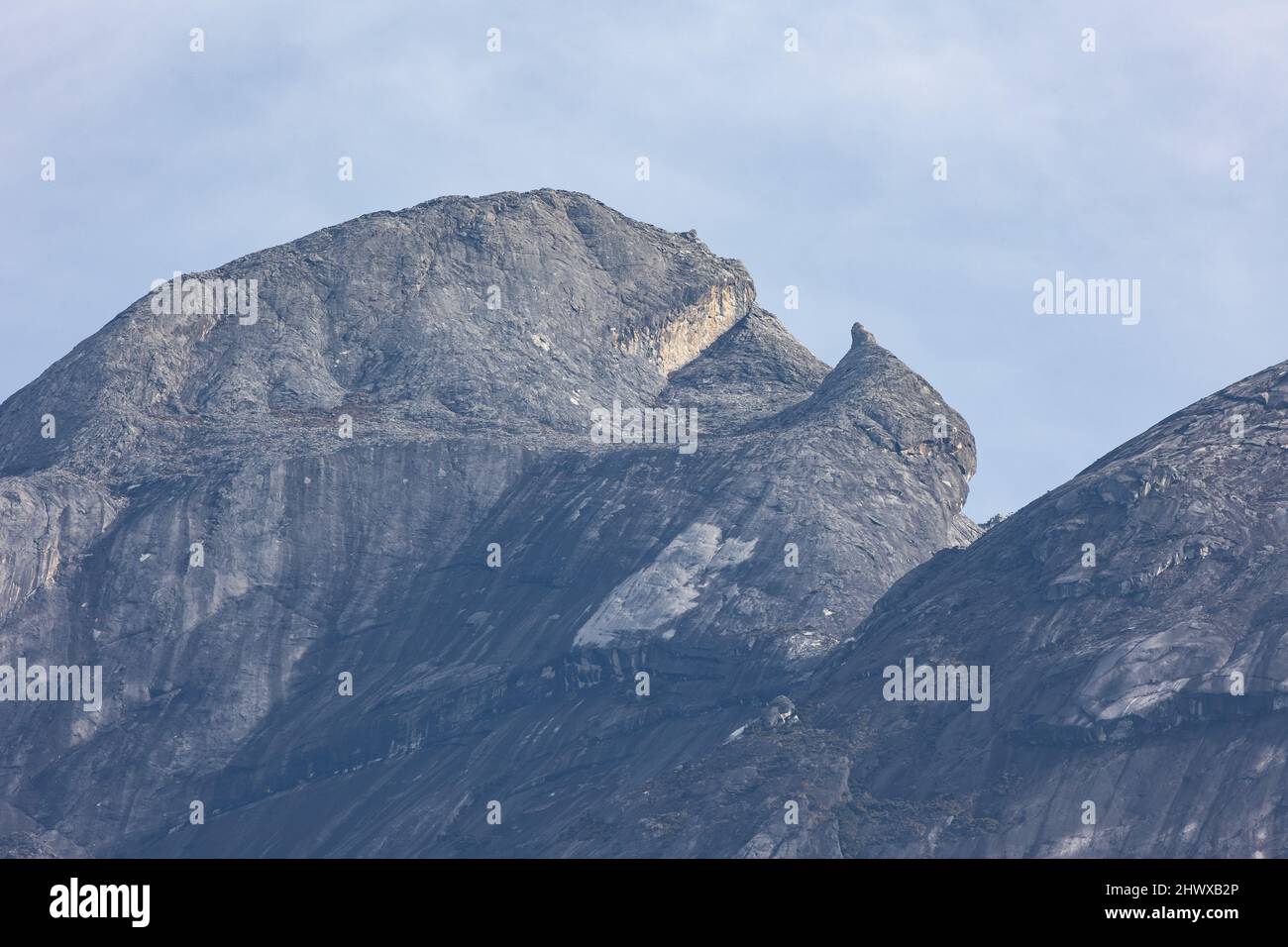 Extreme Nahaufnahme des wunderschönen Mount Kinabalu, Sabah, Borneo Stockfoto