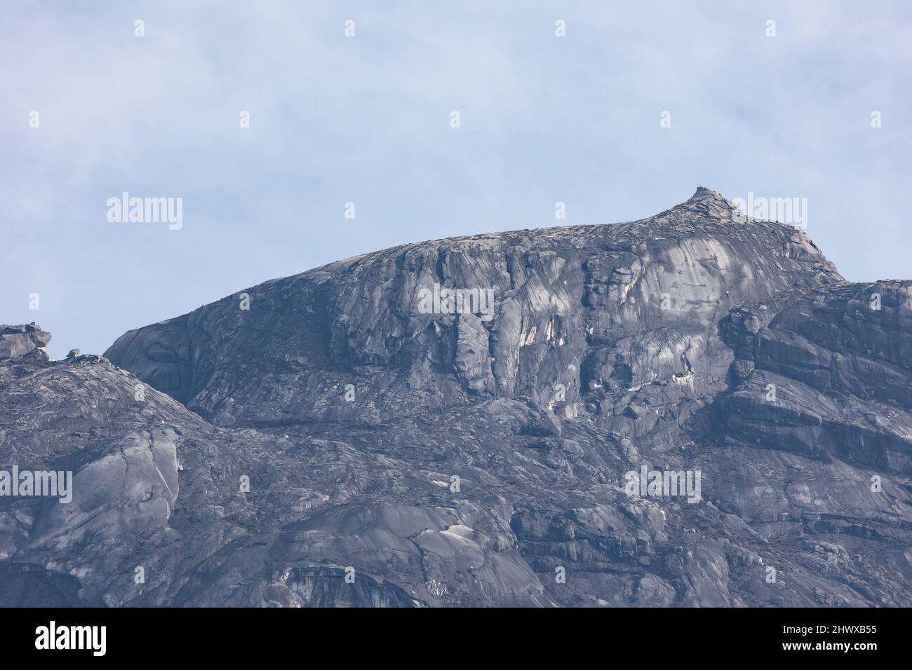 Extreme Nahaufnahme des wunderschönen Mount Kinabalu, Sabah, Borneo Stockfoto