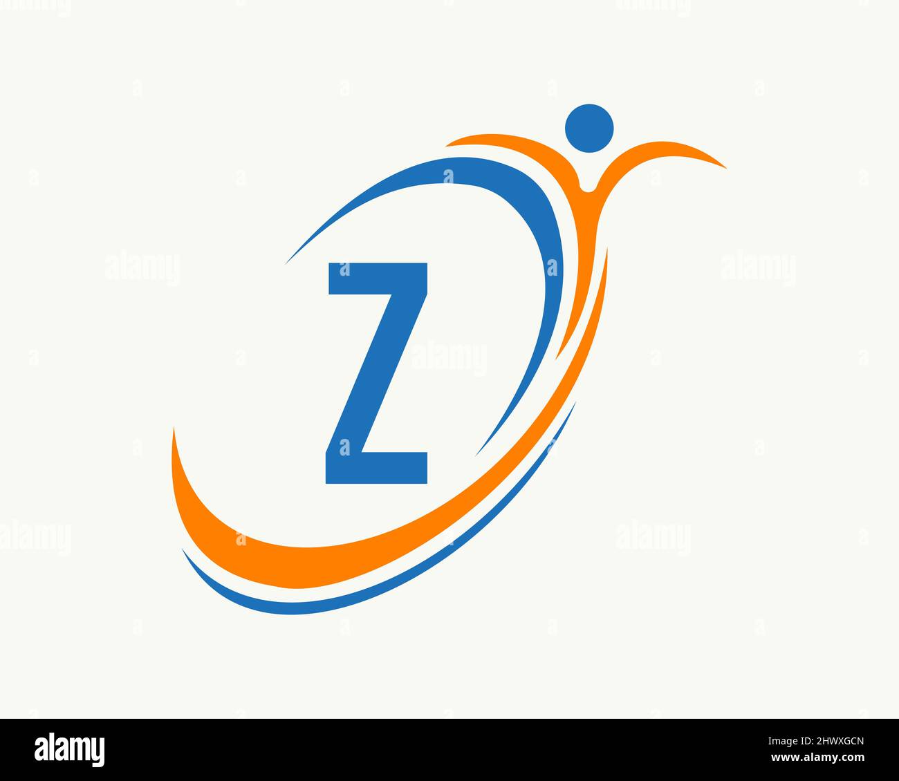 Bio, Gesundheitssymbol. Medizinisches Logo-Design mit Z-Buchstaben-Konzept. Design mit Fitnesslogo Stock Vektor