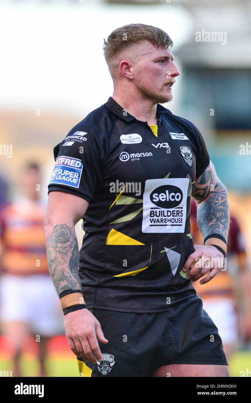 Huddersfield, England - 6.. März 2022 - Danny Addy (14) von Salford Red Devils während der Rugby League Betfred Super League Runde 4 Huddersfield Giants vs Salford Red Devils im John Smith's Stadium, Huddersfield, UK Dean Williams Stockfoto