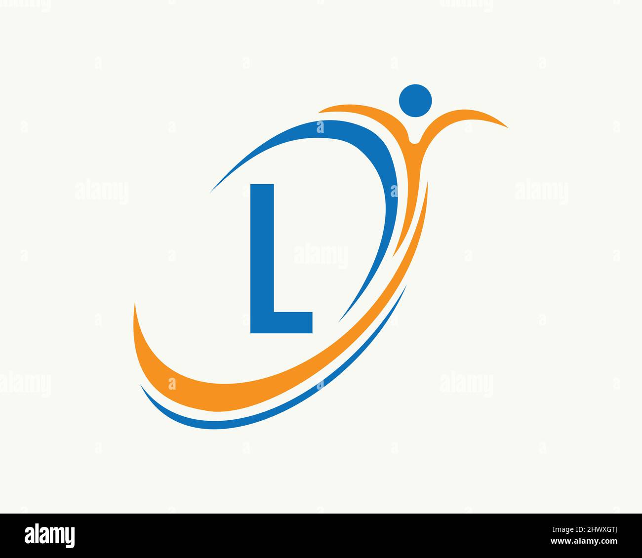 Bio, Gesundheitssymbol. Medizinisches Logo-Design mit L-Letter-Konzept. Design mit Fitnesslogo Stock Vektor