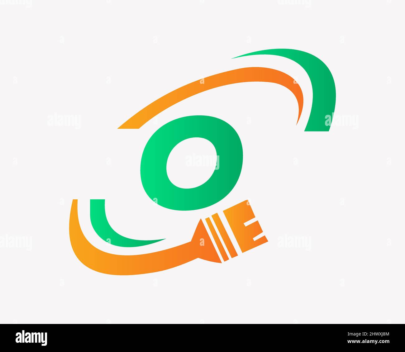 Logo mit O-Buchstaben-Konzept malen. O Brief Haus Malerei Logo Design Stock Vektor