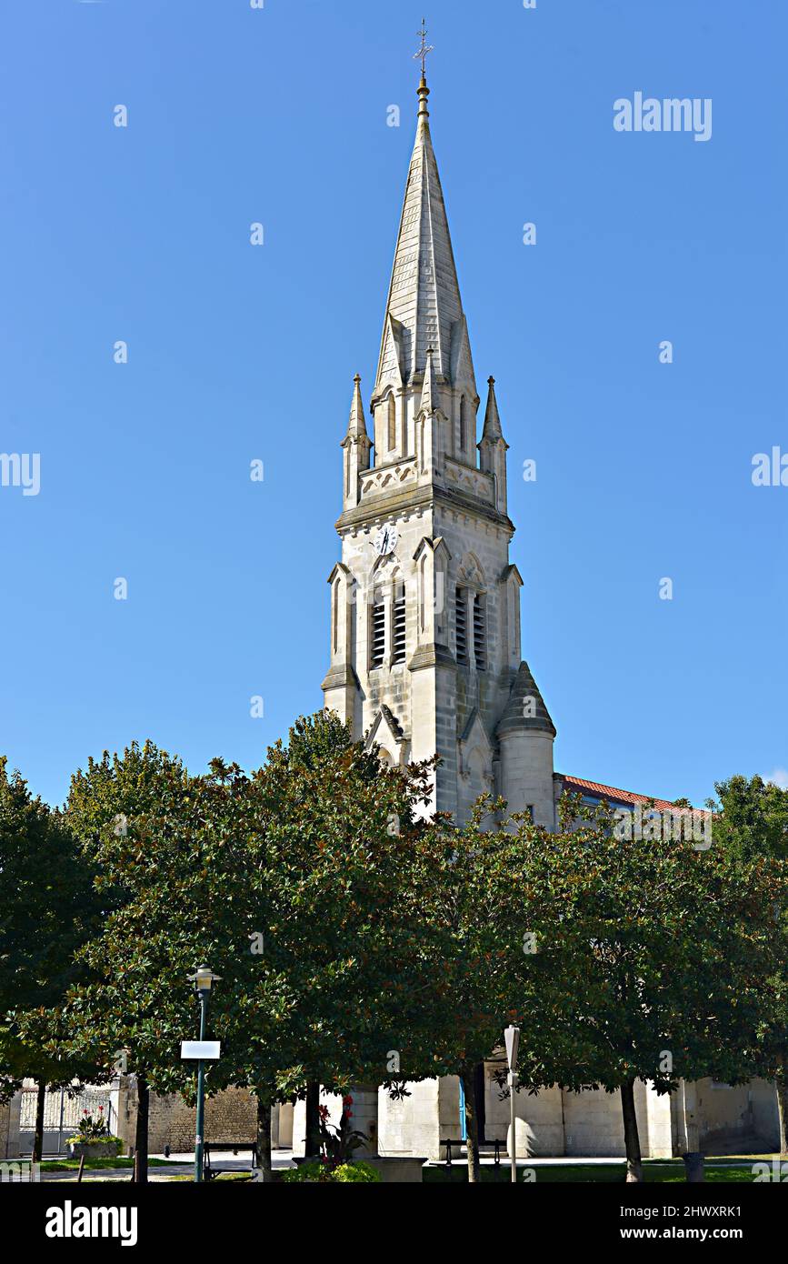 Kirche Sacre Coeur von La Tremblade, eine Gemeinde im Département Charente-Maritime und in der Region Nouvelle-Aquitaine im Südwesten Frankreichs Stockfoto