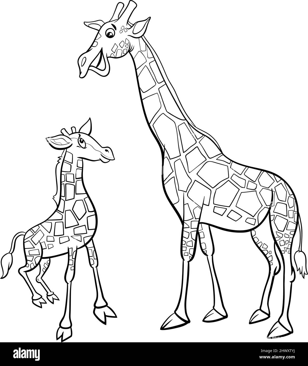 Schwarz Wei Giraffen Cartoon schwarz-wei-giraffen-cartoon