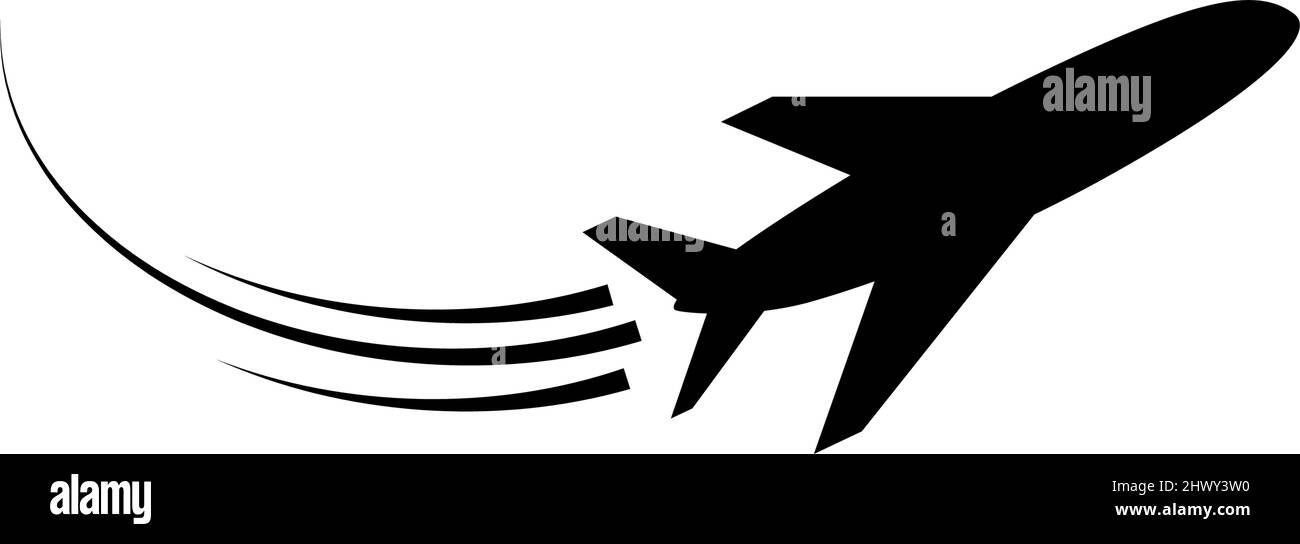 Plane Take Off Symbol Design Vorlage Vektor isolierte Illustration Stock Vektor