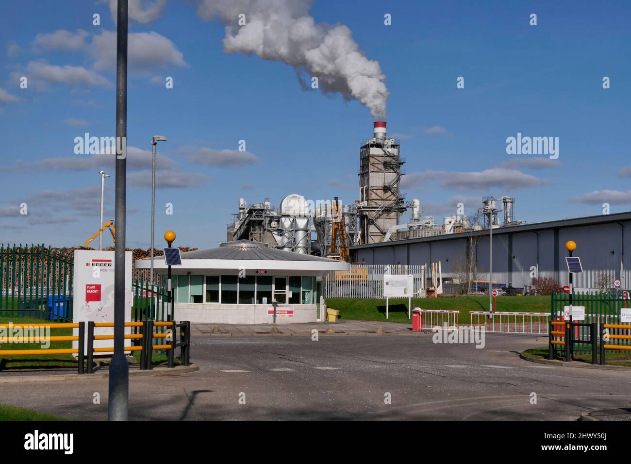 Das Werk Egger Barony ist eine Spanplattenproduktion und Holzrecyclinganlage. Auchinleck, Cumnock, East Ayrshire, Schottland, Großbritannien Stockfoto