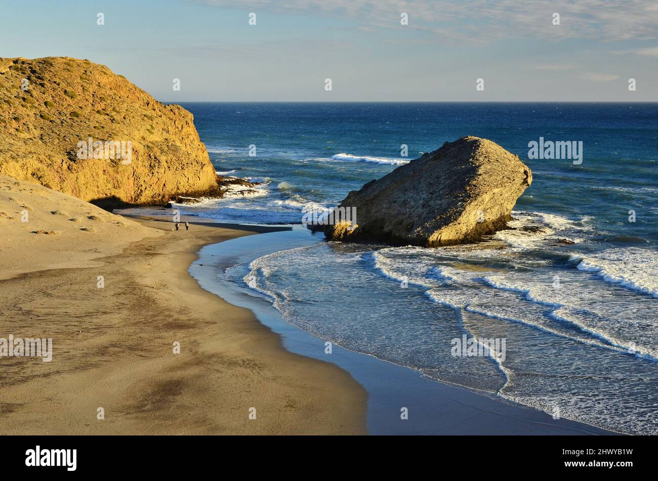 Strand Playa de Monsul, Naturpark Cabo de Gata Nijar in Almeria im Süden Spaniens. Stockfoto