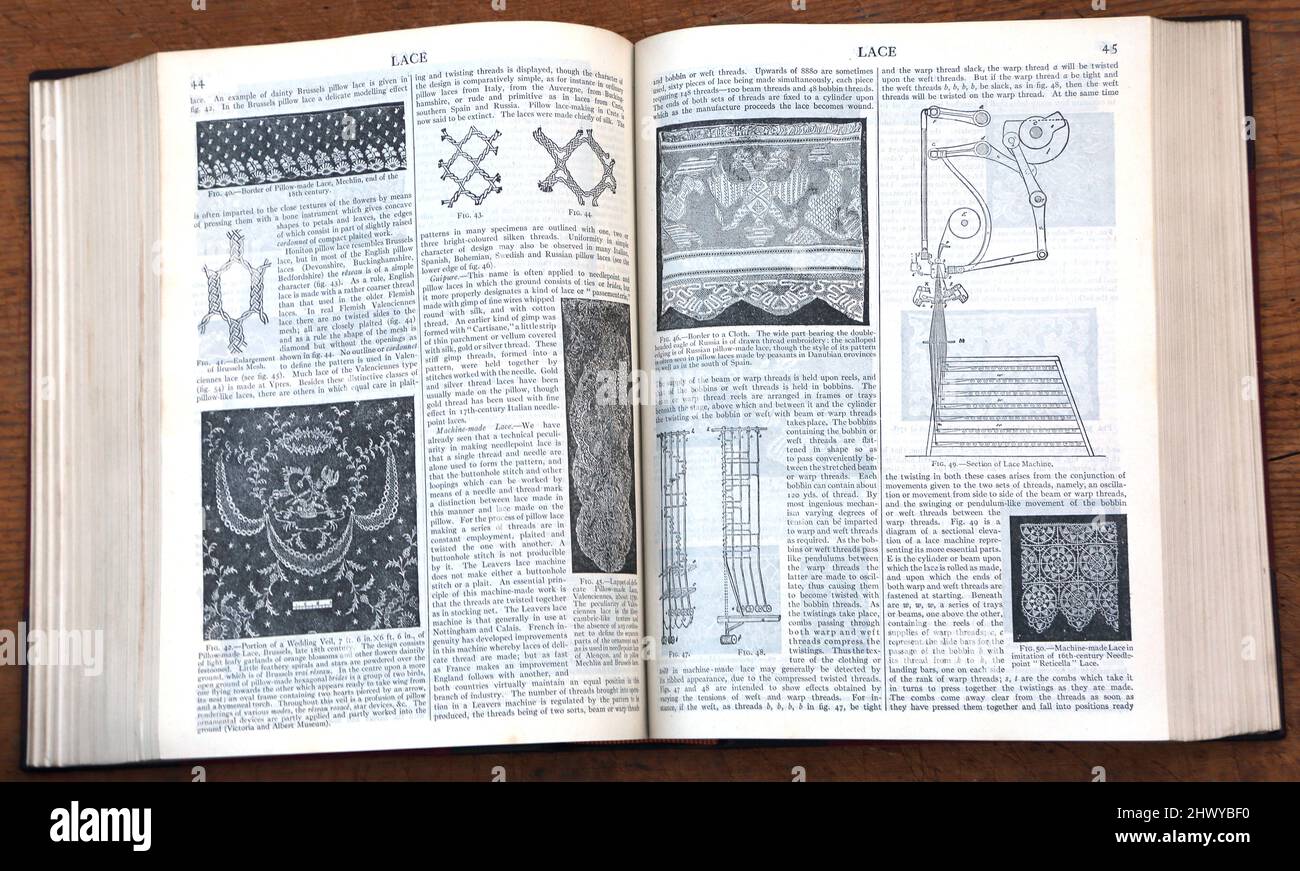 Encyclopaedia Britannica Elfte Ausgabe mit Seiten zur Spitze Stockfoto