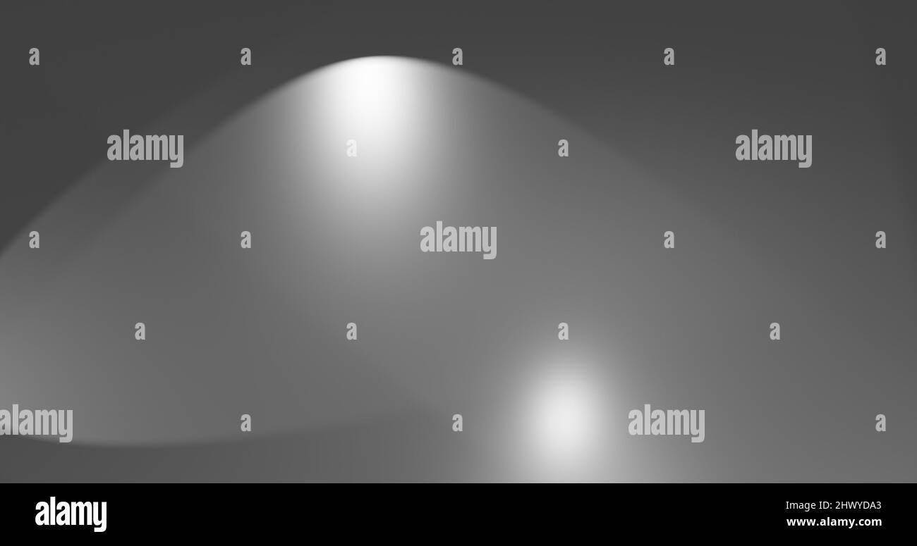 Weißer und moderner Hintergrund mit Leuchtkegel und Scheinwerfern Stockfoto