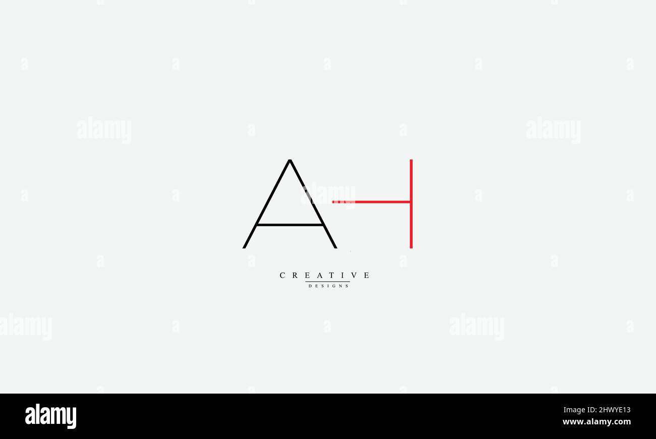 Buchstabenbuchstaben Initialen Monogramm-Logo AH HA A H Stock Vektor