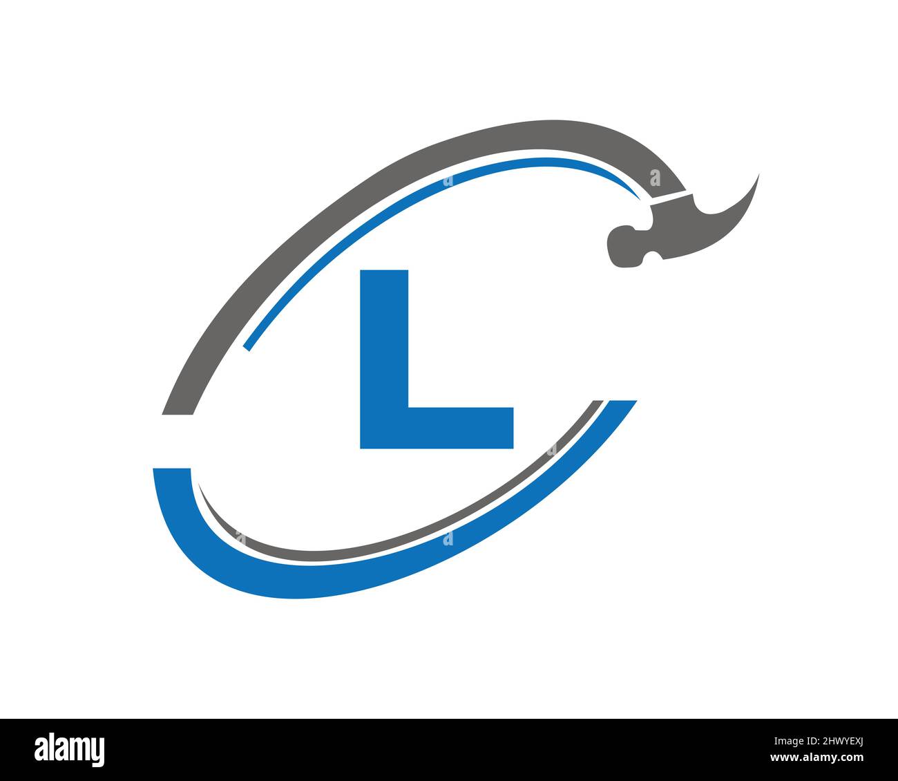 Startseite Reparatur-Logo mit L-Brief Vektor. Home Bau Logo mit L Brief Reparaturkonzept Stock Vektor