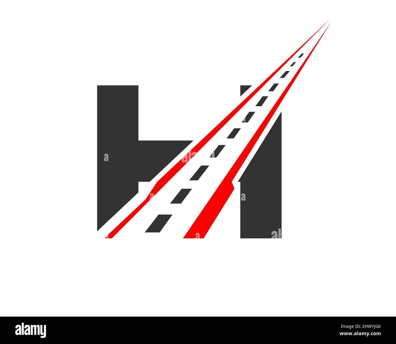 Transportlogo mit H-Letter-Konzept. H Design-Vorlage für Straßenlogo Stock Vektor
