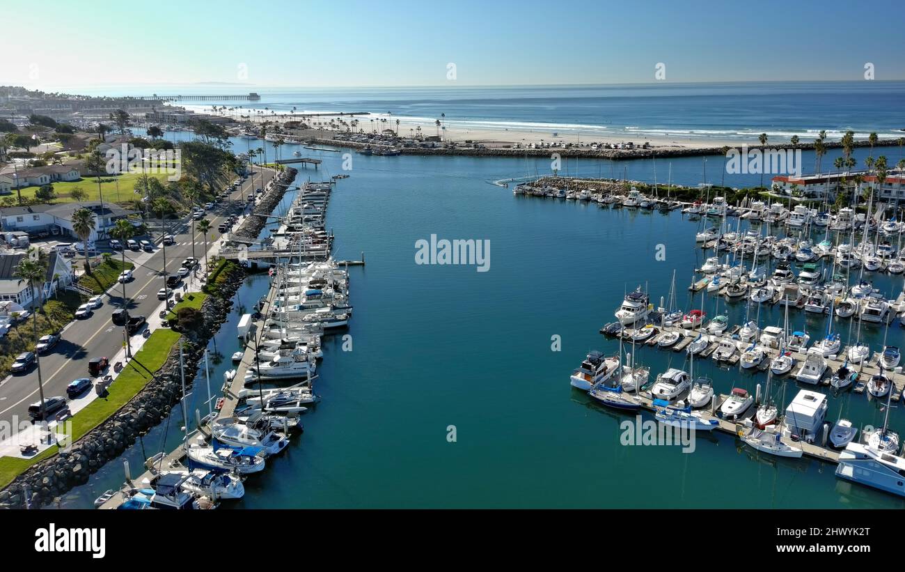 Oceanside, California, USA Marina von oben Stockfoto