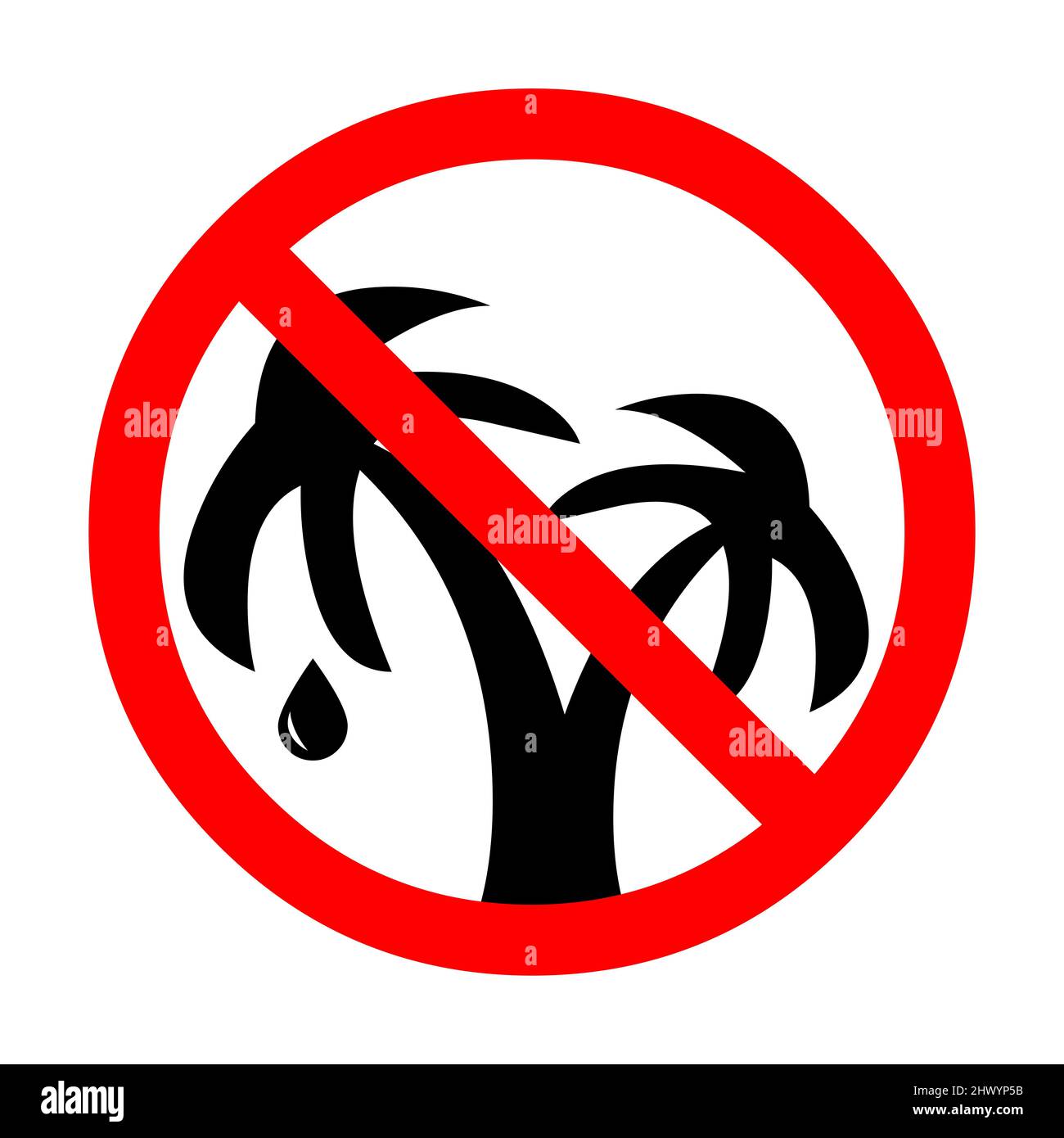 Symbol für kein Palmöl Stockfoto