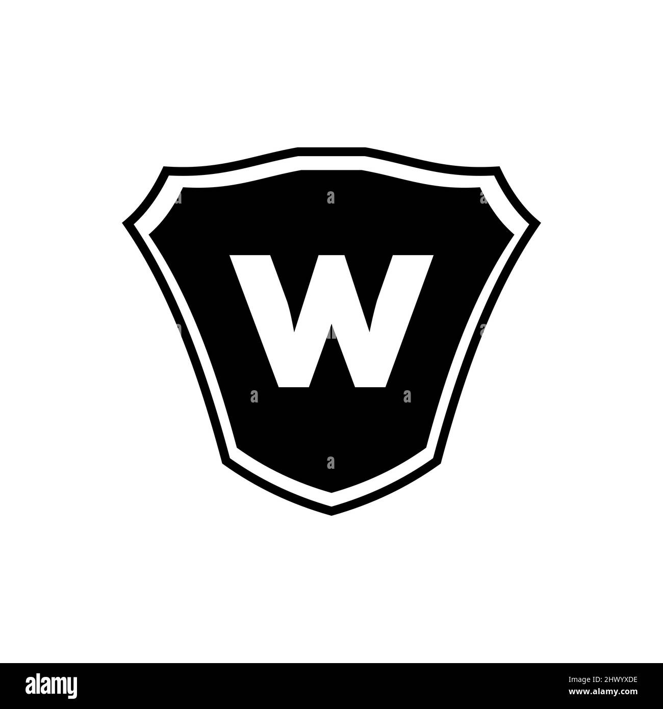 Schild Emblem Buchstabe W Logo Vorlage. Buchstabe W Schild Logo, Premium Monogramm Schild Buchstabe W Vektor für Verein, Stiftung und Firmenidentität Stock Vektor