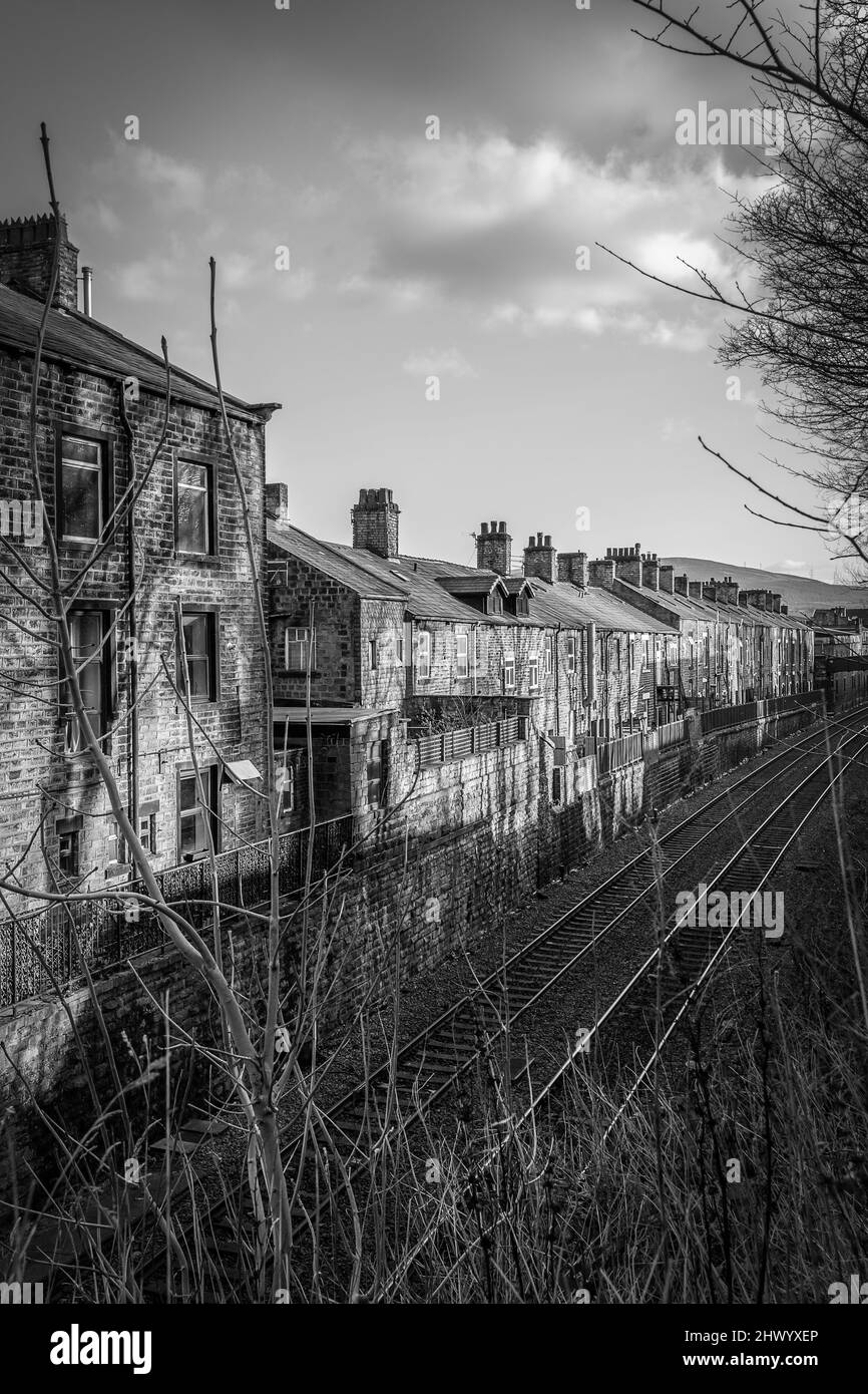 Eisenbahn in Mossley Stockfoto