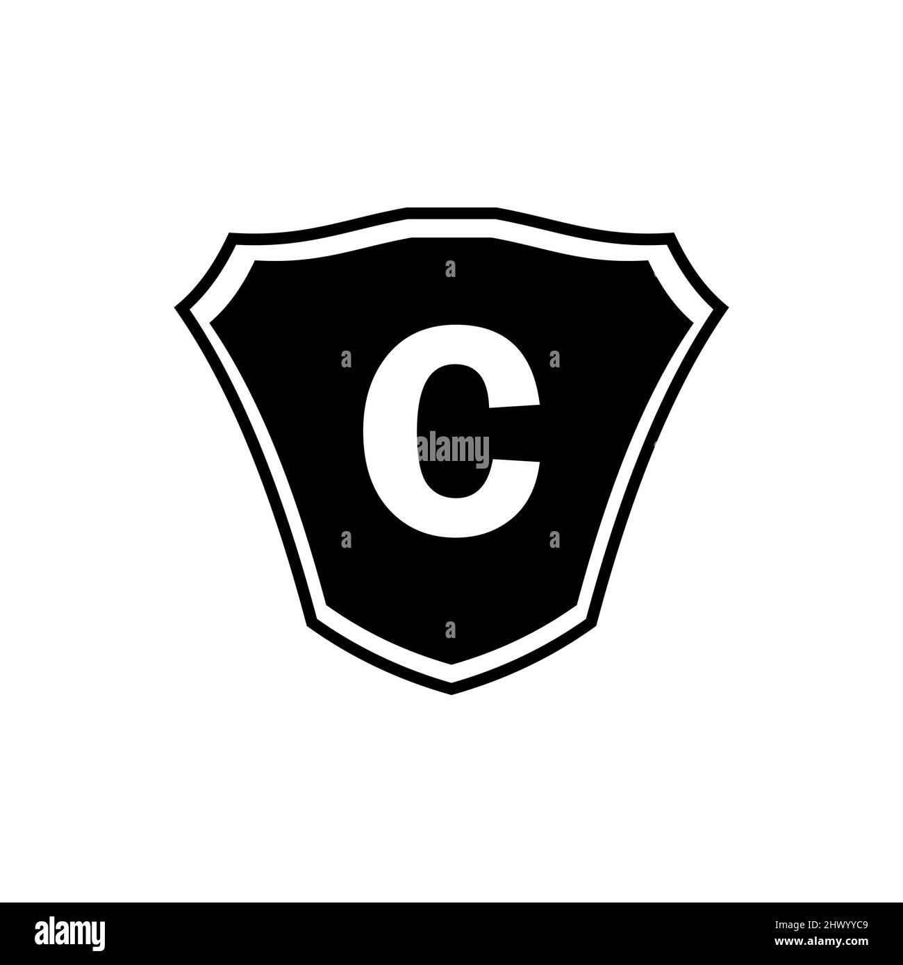 Schild Emblem Buchstabe C Logo Vorlage. Buchstabe C Schild-Logo, Premium-Monogramm Schild Buchstabe C Vektor für Verein, Stiftung und Firmenidentität Stock Vektor