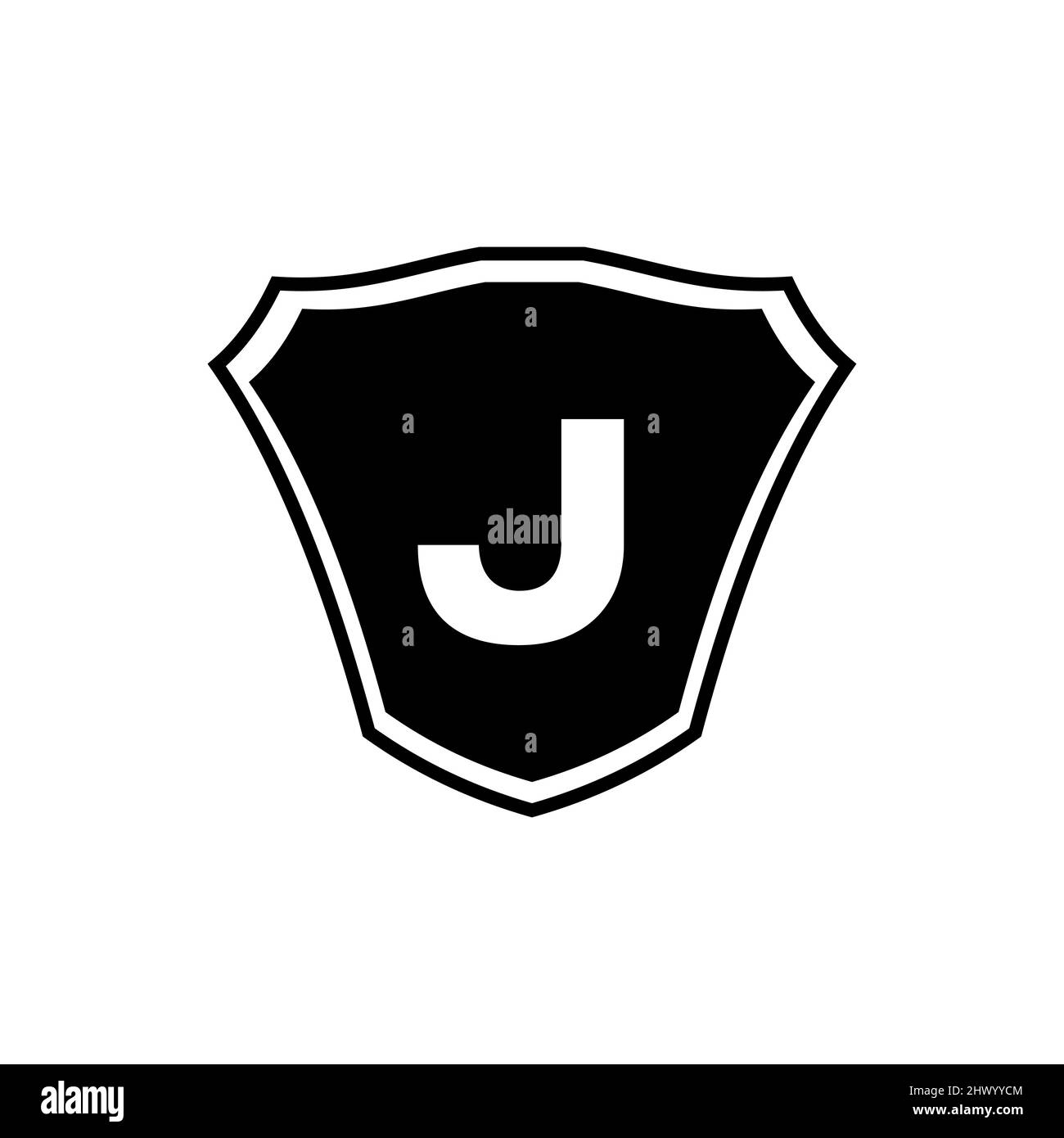 Schild Emblem Buchstabe J Logo Vorlage. Buchstabe J Schild-Logo, Premium Monogramm Schild Buchstabe J Vektor für Verein, Stiftung und Firmenidentität Stock Vektor