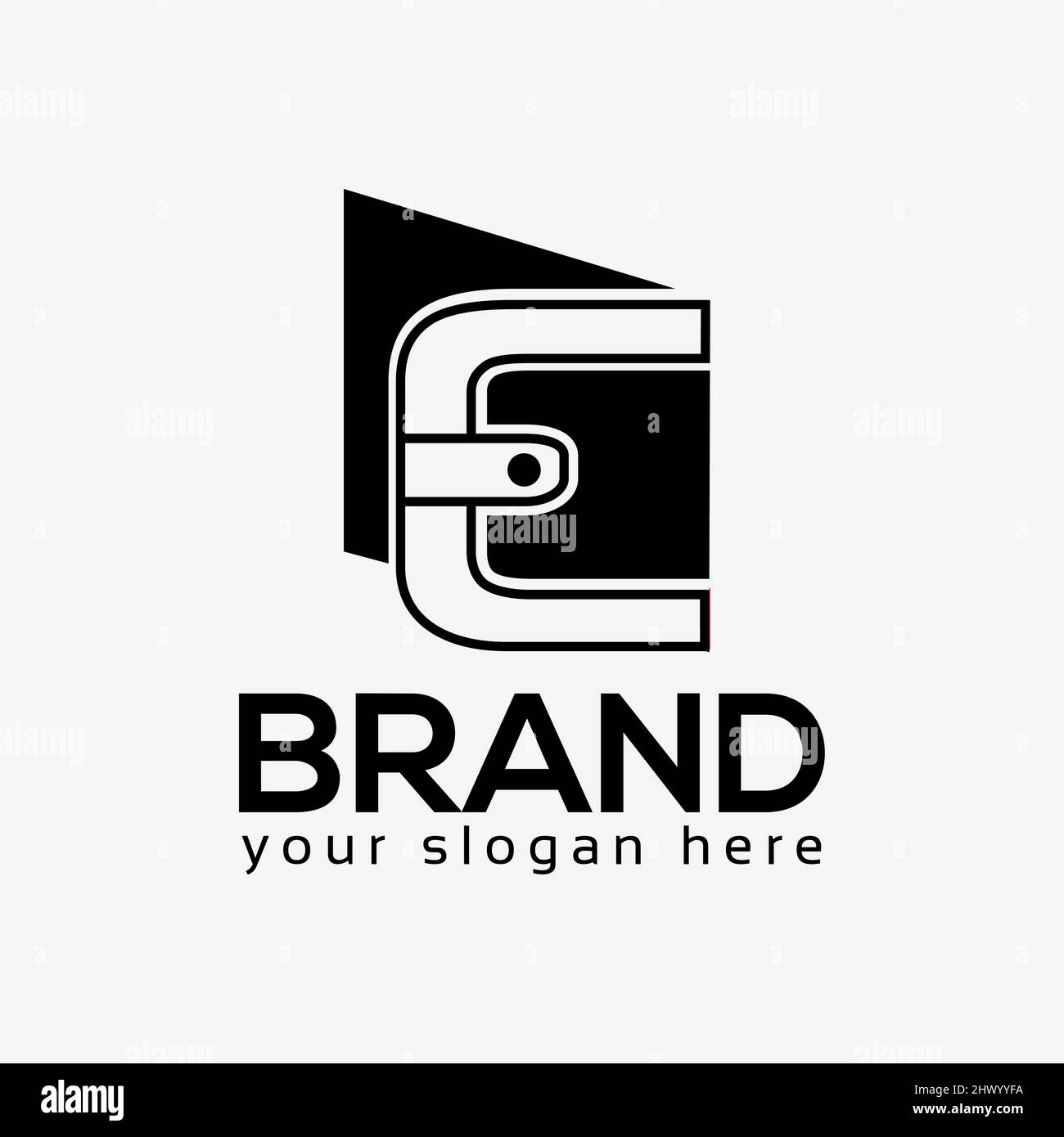 E-Wallet-Logo-Vektor. Flaches Design. Vektorgrafik auf weißem Hintergrund. Stock Vektor