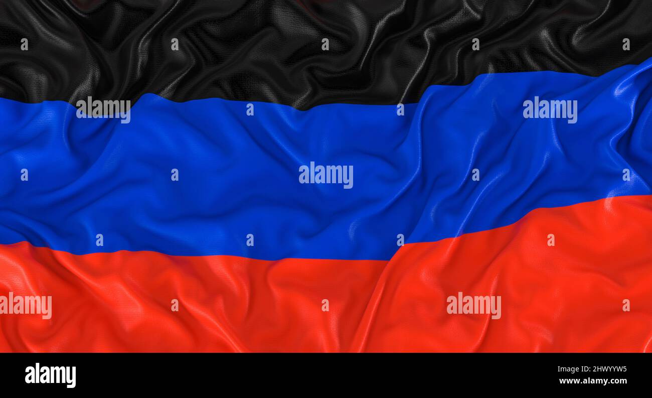 Flagge der Volksrepublik Donezk. 3D Rendern Stockfoto