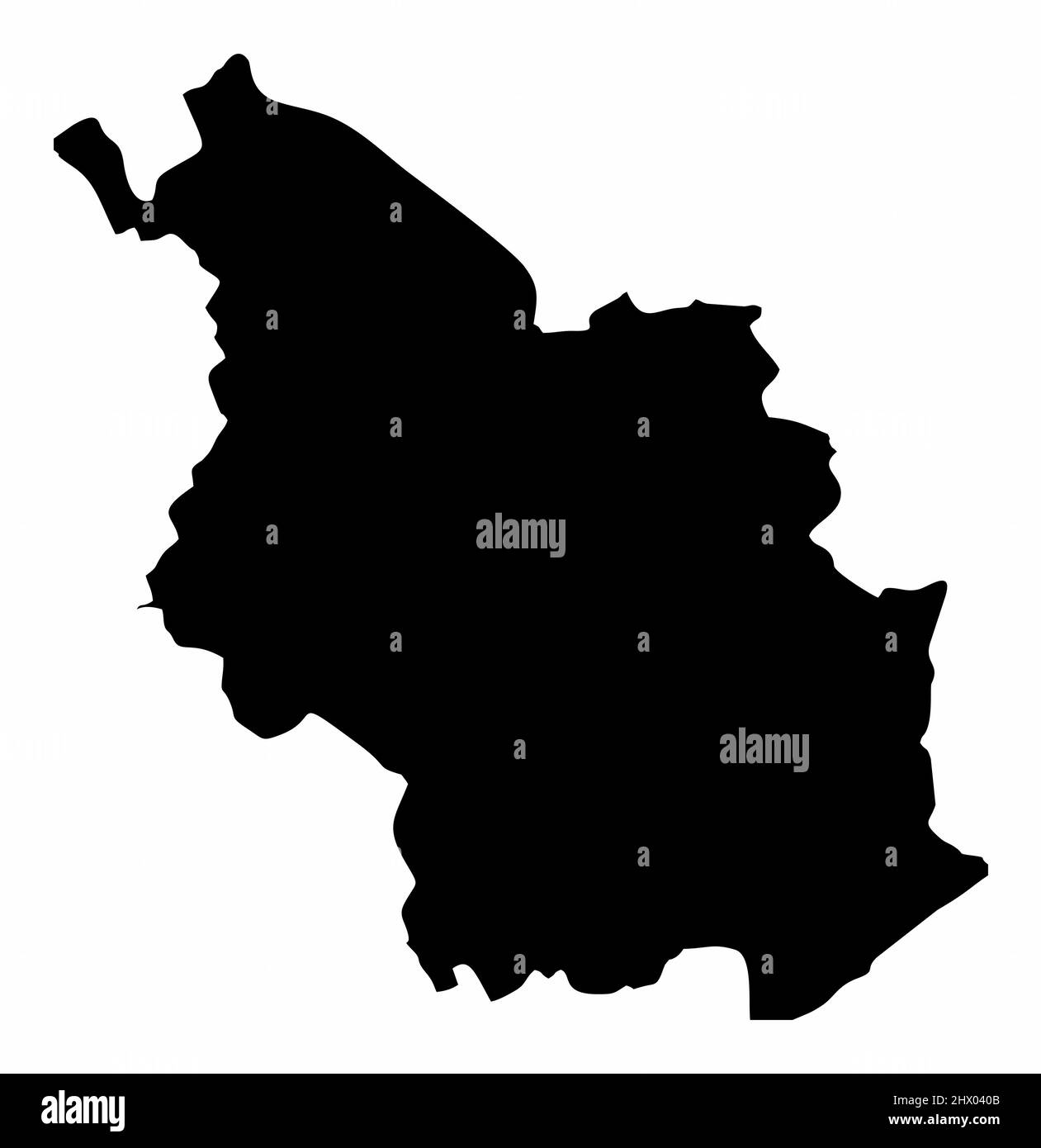 Köln Stadt, Silhouette Karte isoliert auf weißem Hintergrund, Deutschland Stock Vektor