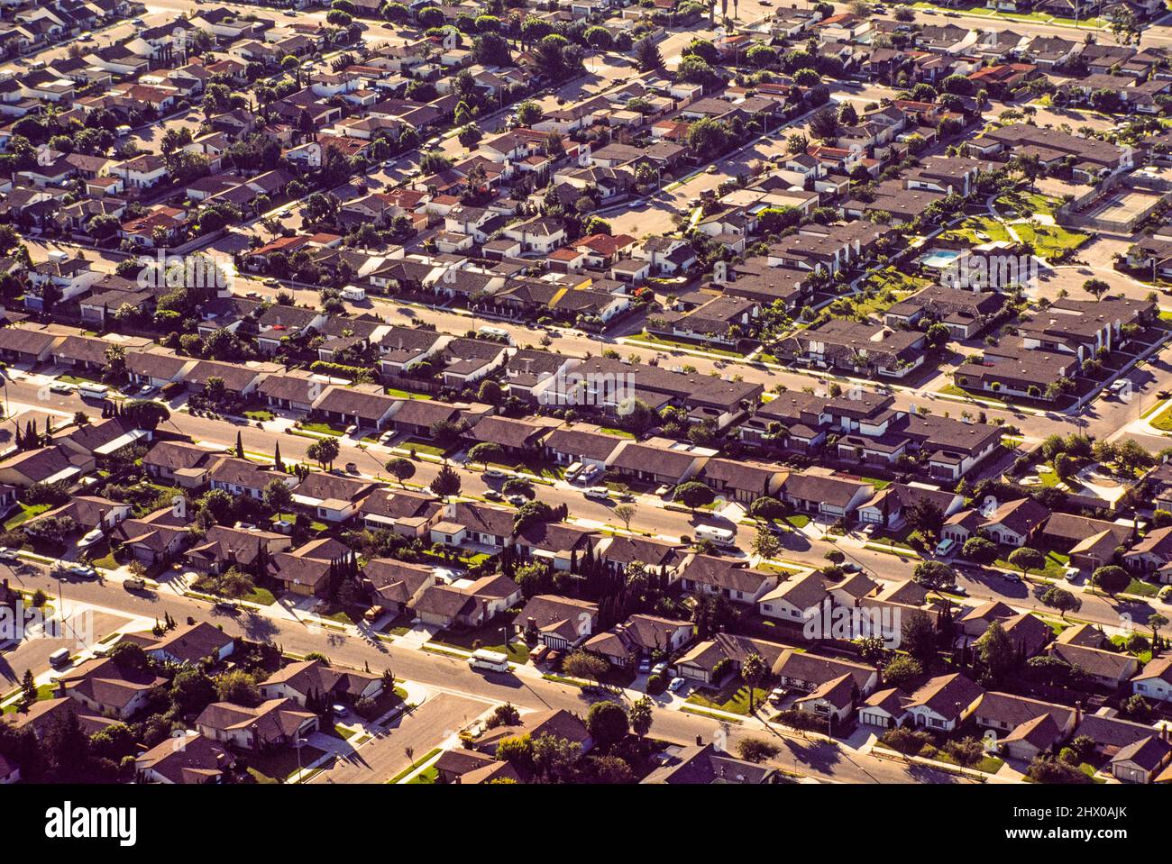 Luftaufnahme mit Blick über Ventura California von einem Hubschrauber aus Stockfoto